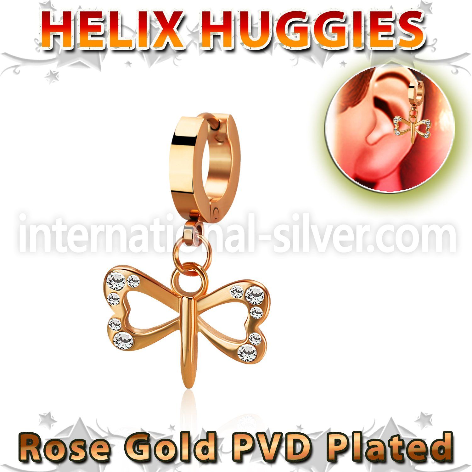 ehr761 stainless steel huggie piercing