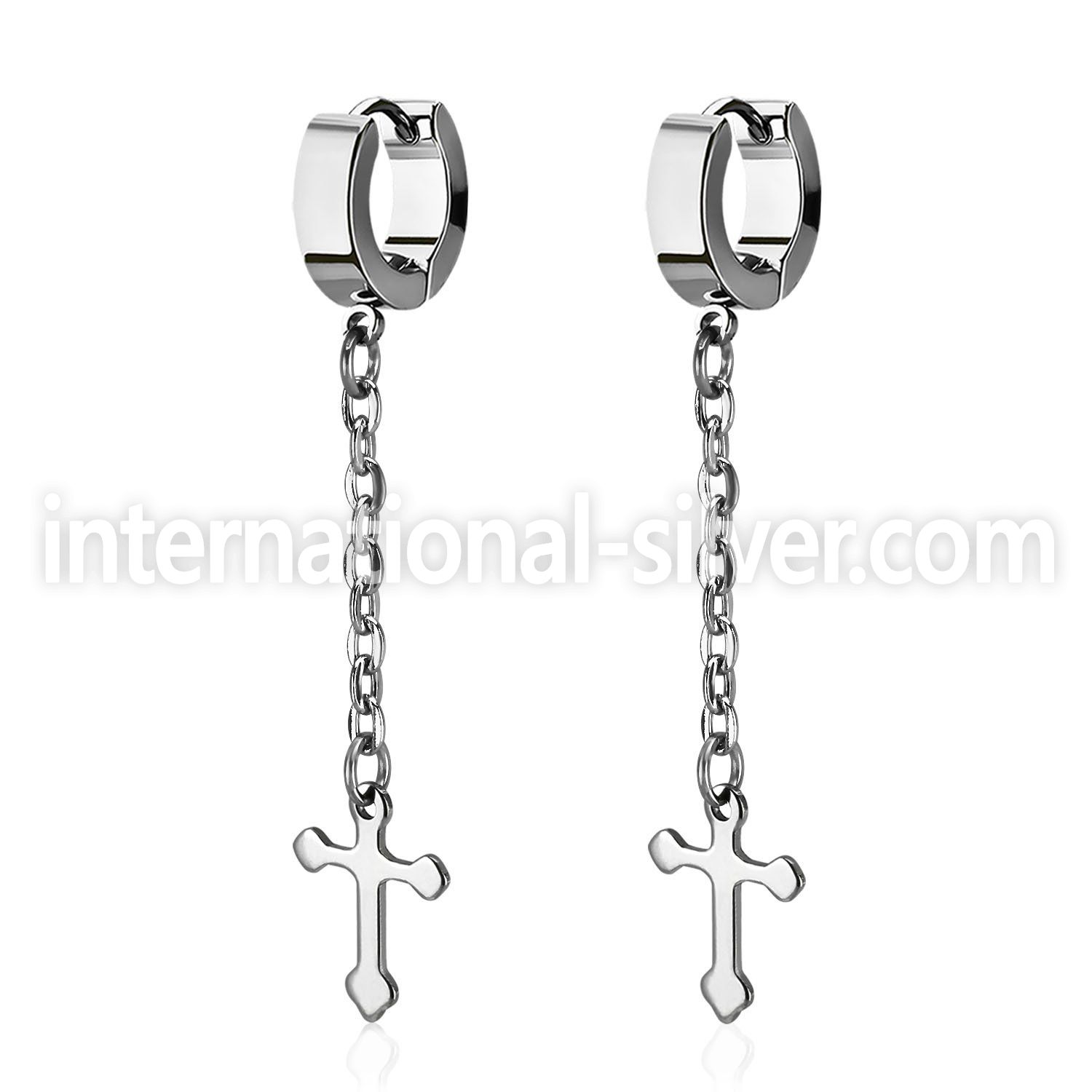 erhlcros +stainless steel +huggie choose  piercing