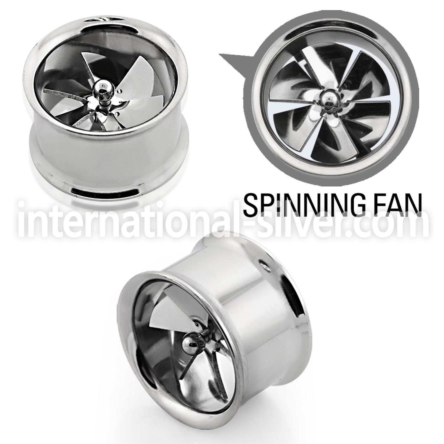 ffan tunnels gauges surgical steel 316l ear lobe