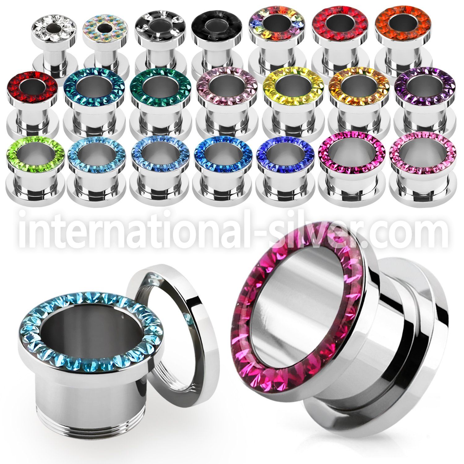 fscpcr tunnels gauges surgical steel 316l ear lobe