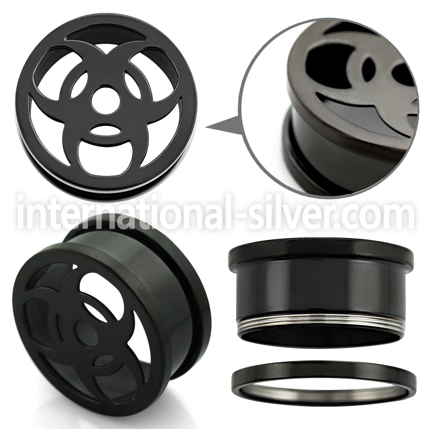 ftsha tunnels gauges anodized surgical steel 316l ear lobe