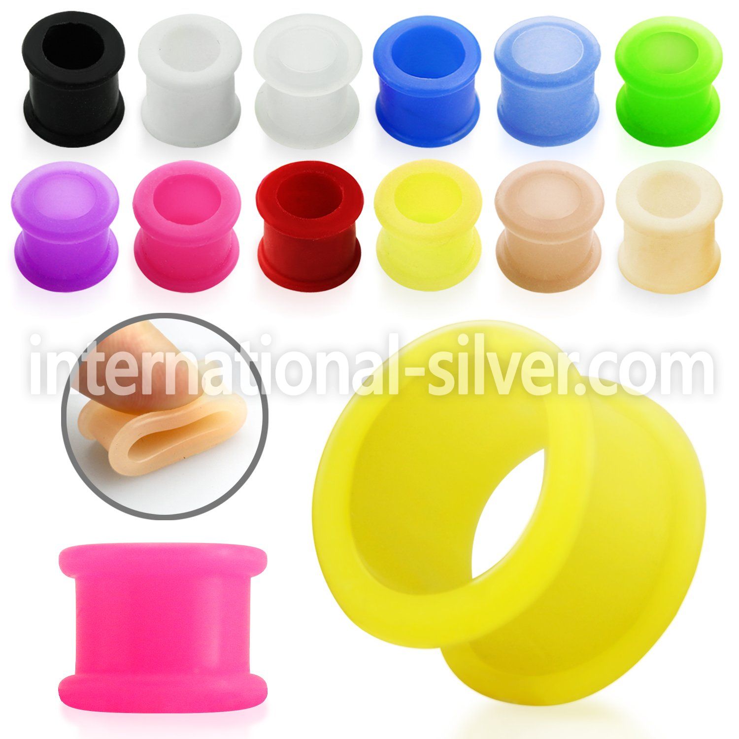 ftsi tunnels gauges silicon body jewelry ear lobe