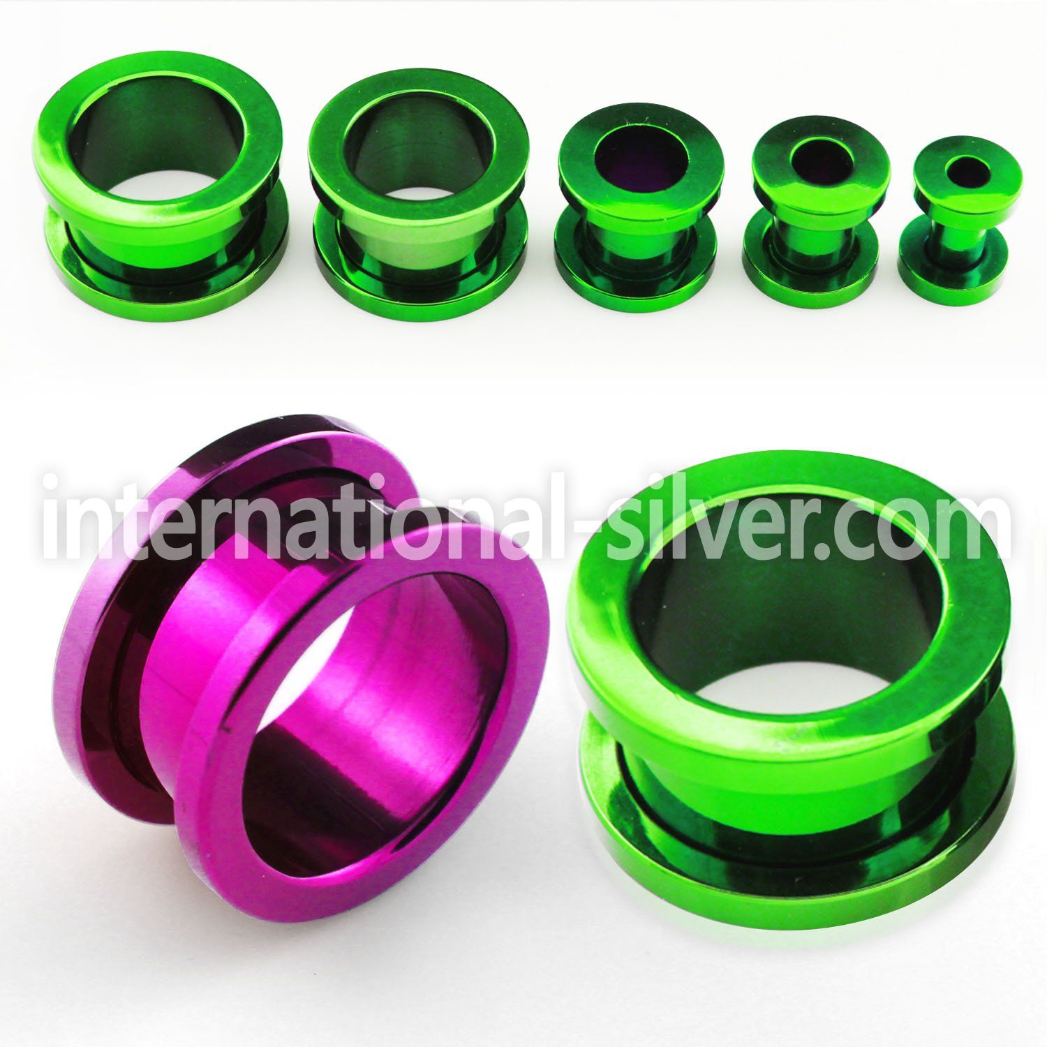 fttpg tunnels gauges anodized surgical steel 316l ear lobe