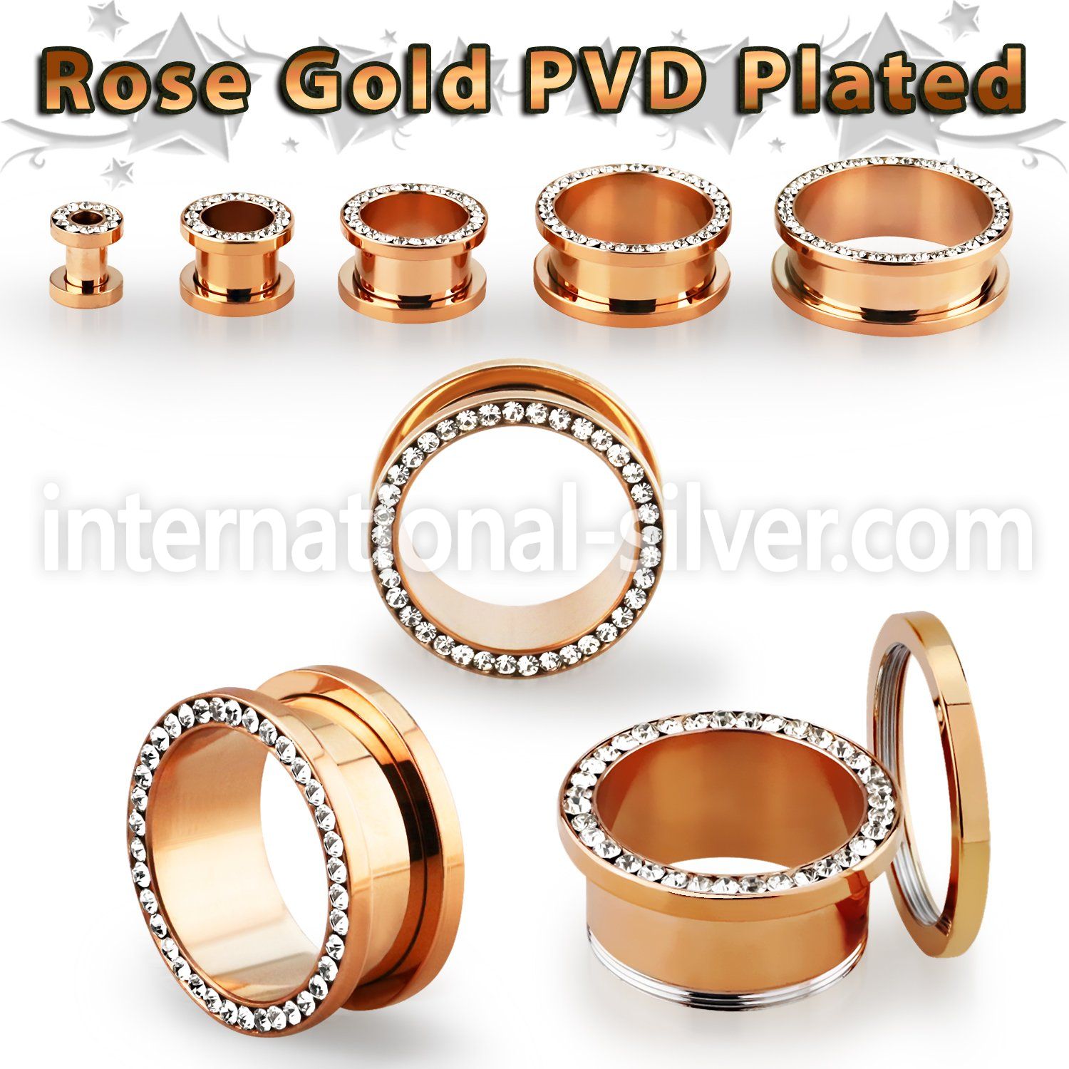 fttscpc tunnels gauges anodized surgical steel 316l ear lobe