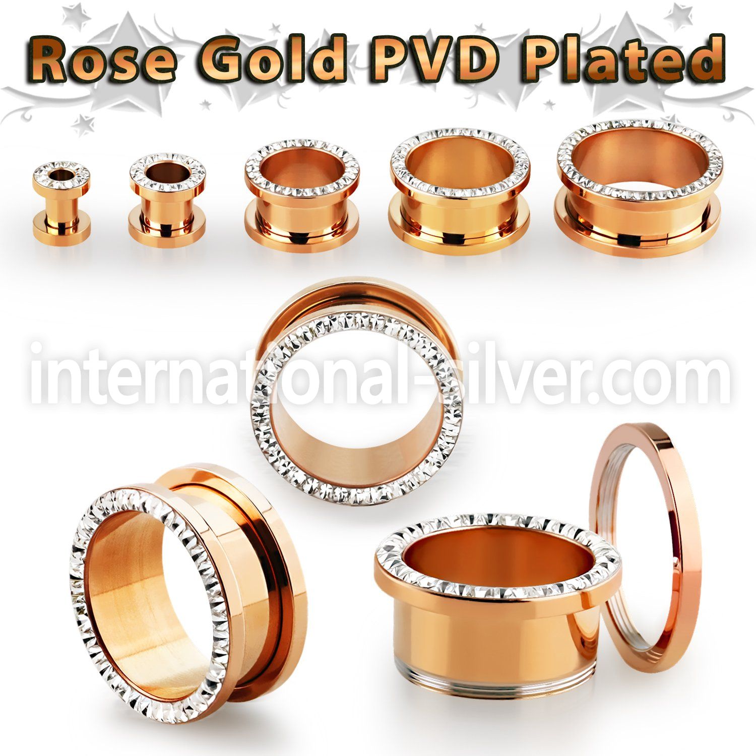 fttspfr tunnels gauges anodized surgical steel 316l ear lobe