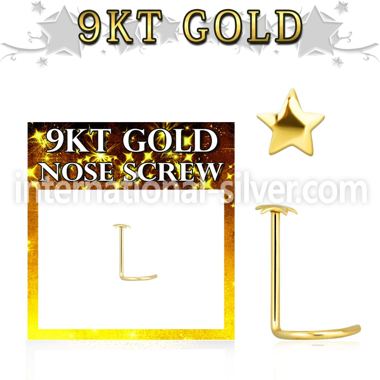 g9sst l shape nose studs gold nose