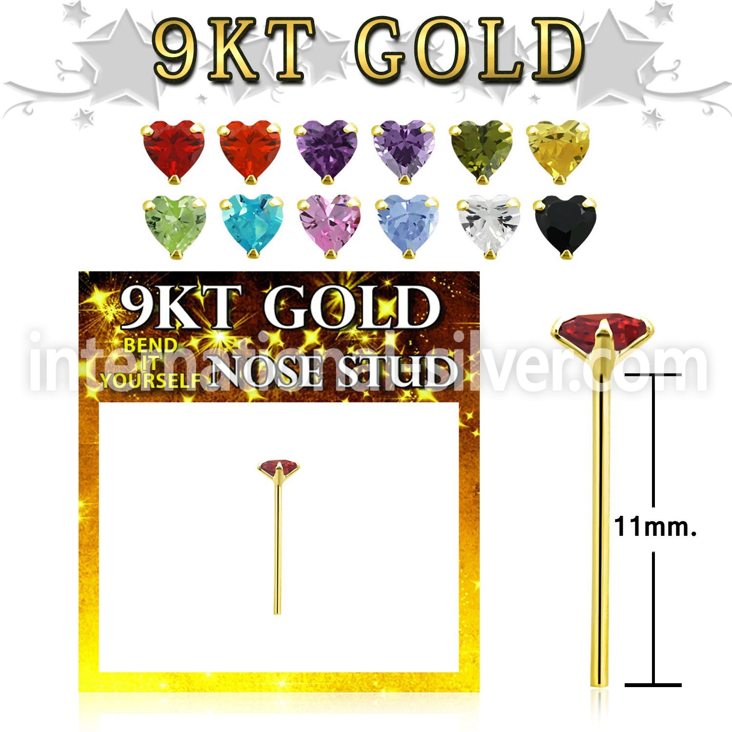 g9yzhm1 gold bend it yourself nose studs nose piercing