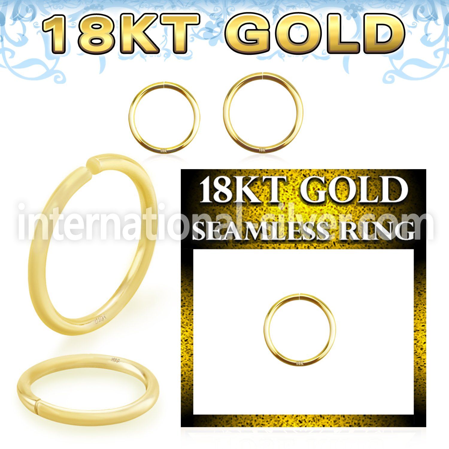 ggsel20 18 karat yellow gold seamless hoop ring 20g