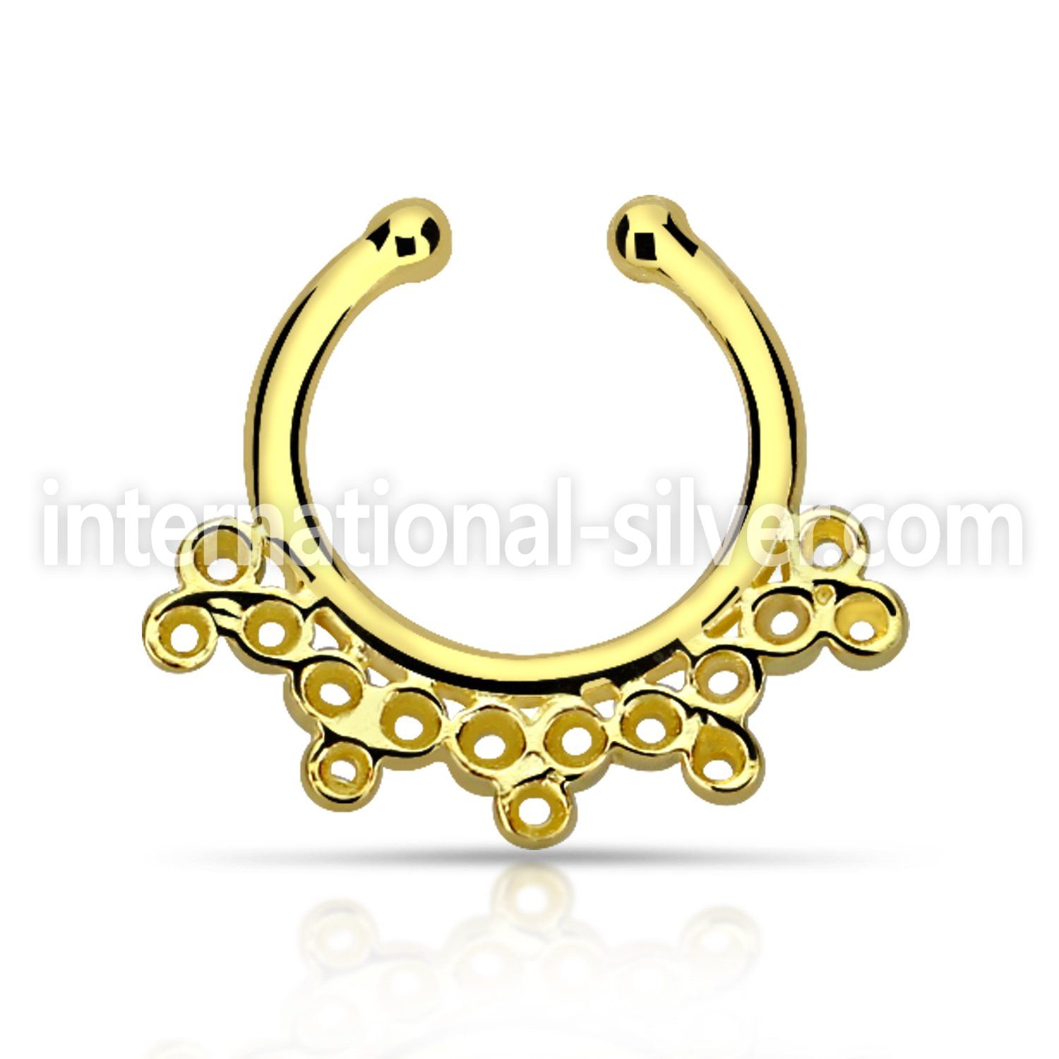 gpsepd5 fake illusion body jewelry silver 925 septum