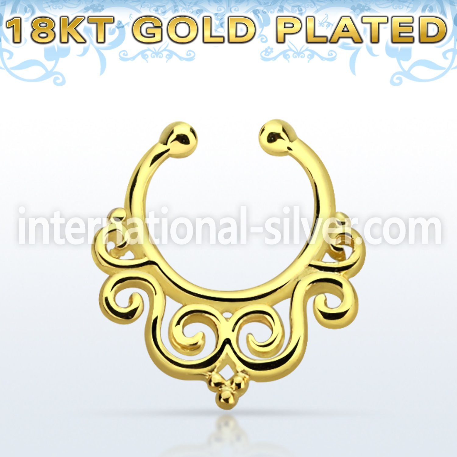 gpsepd7 fake illusion body jewelry silver 925 septum