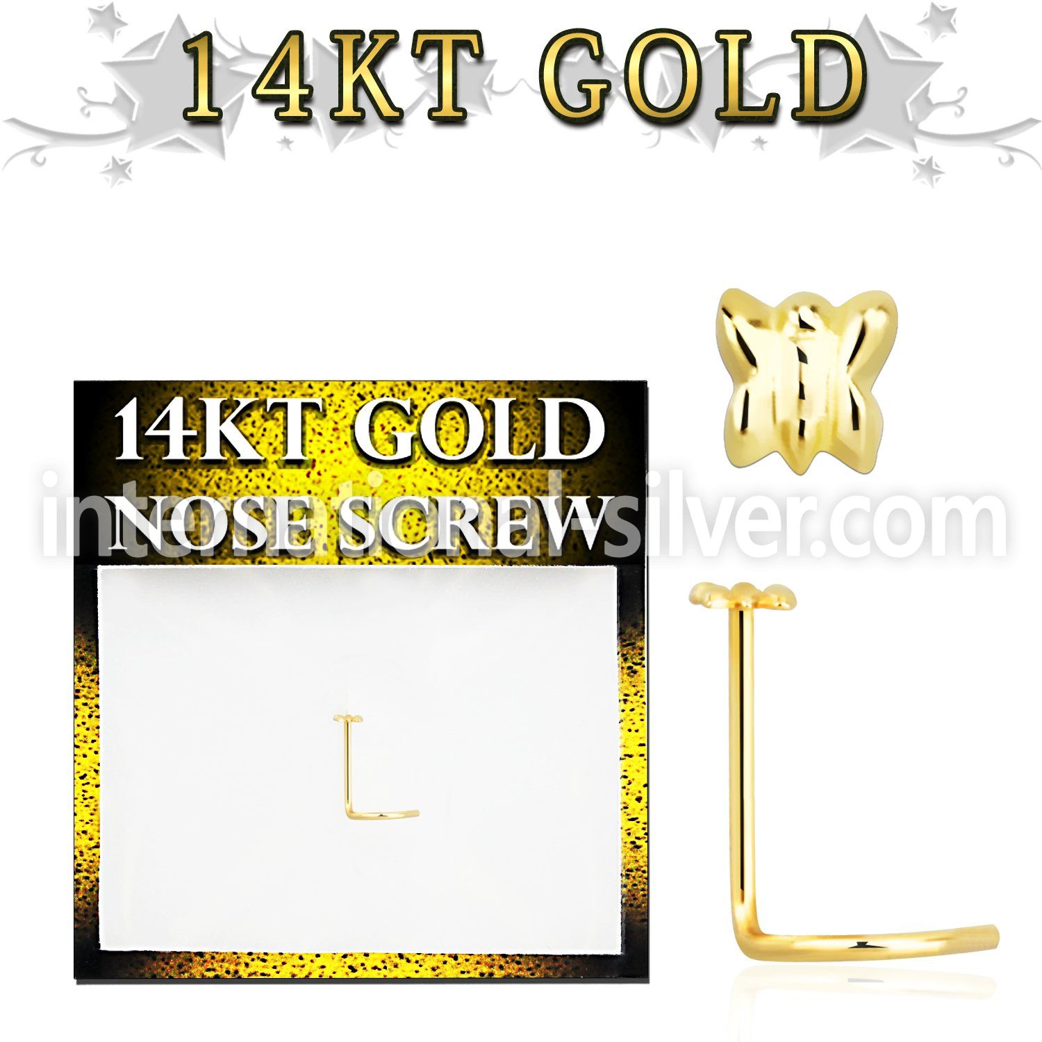 gsbt l shape nose studs gold nose