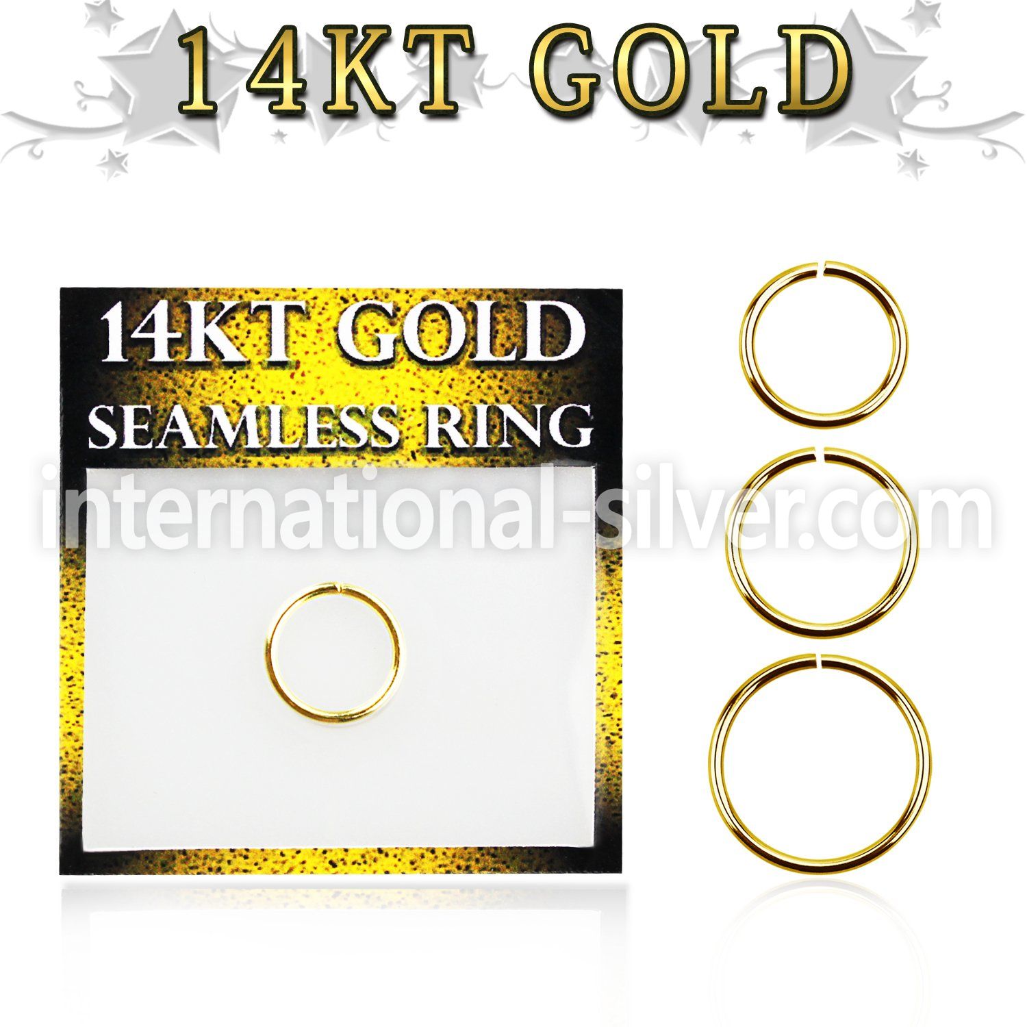 gsel18 seamless segment rings gold nose