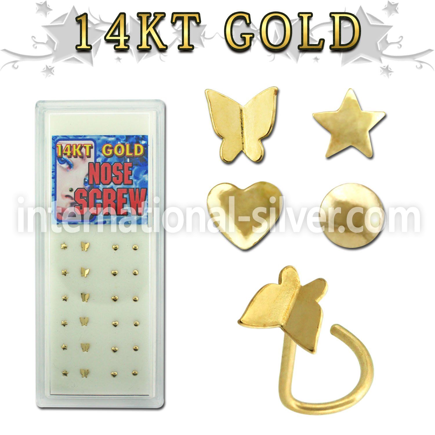 gsmsh l shape nose studs gold nose