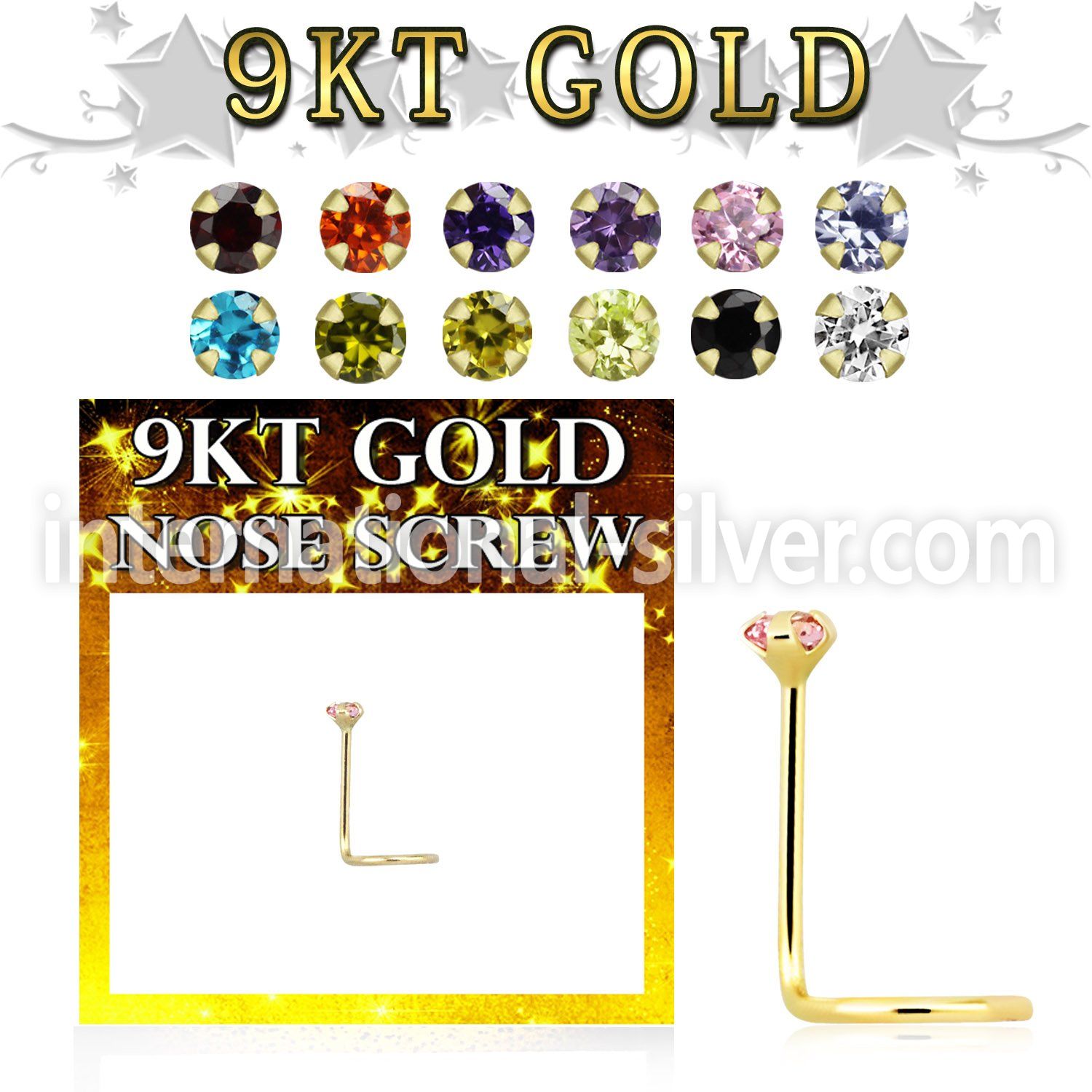 gszm9 l shape nose studs gold nose