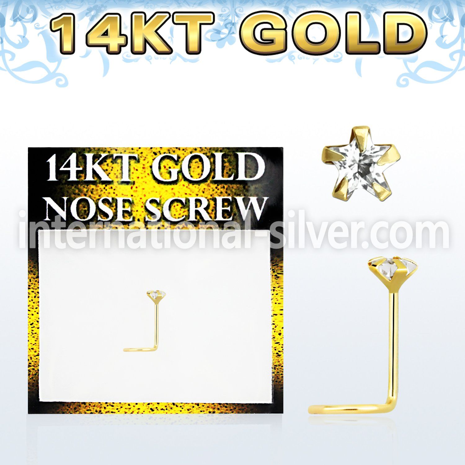 gszsm1 l shape nose studs gold nose