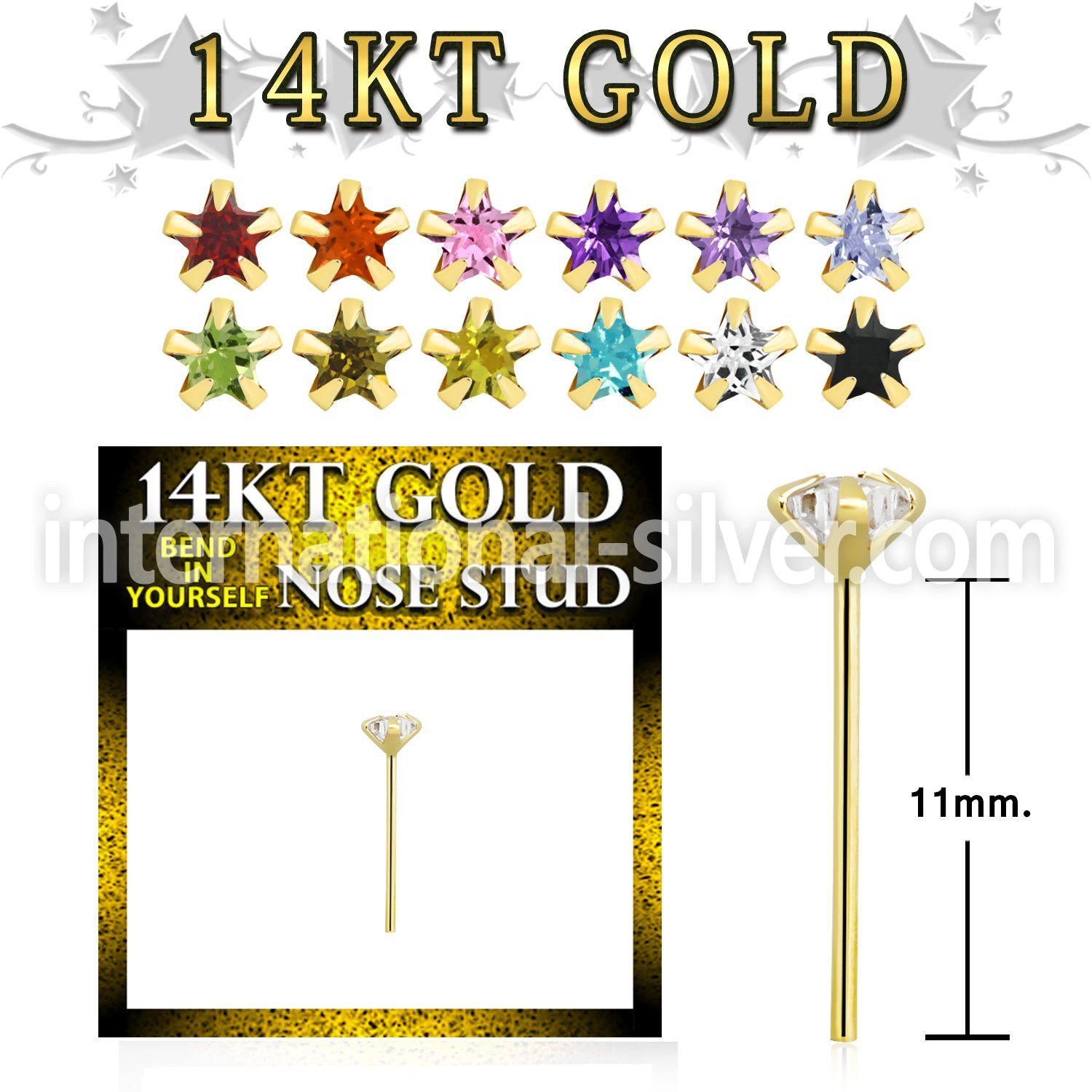 gyzsm1 bend it to fit nose studs gold nose