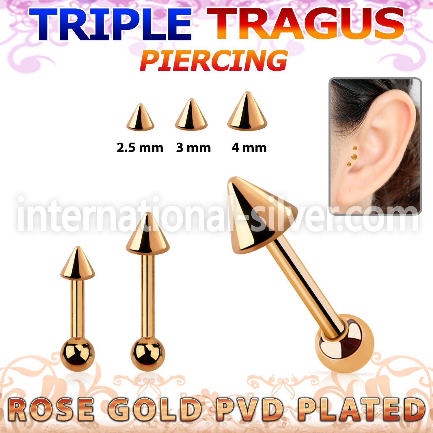 hexttbcn straight barbells anodized surgical steel 316l tragus