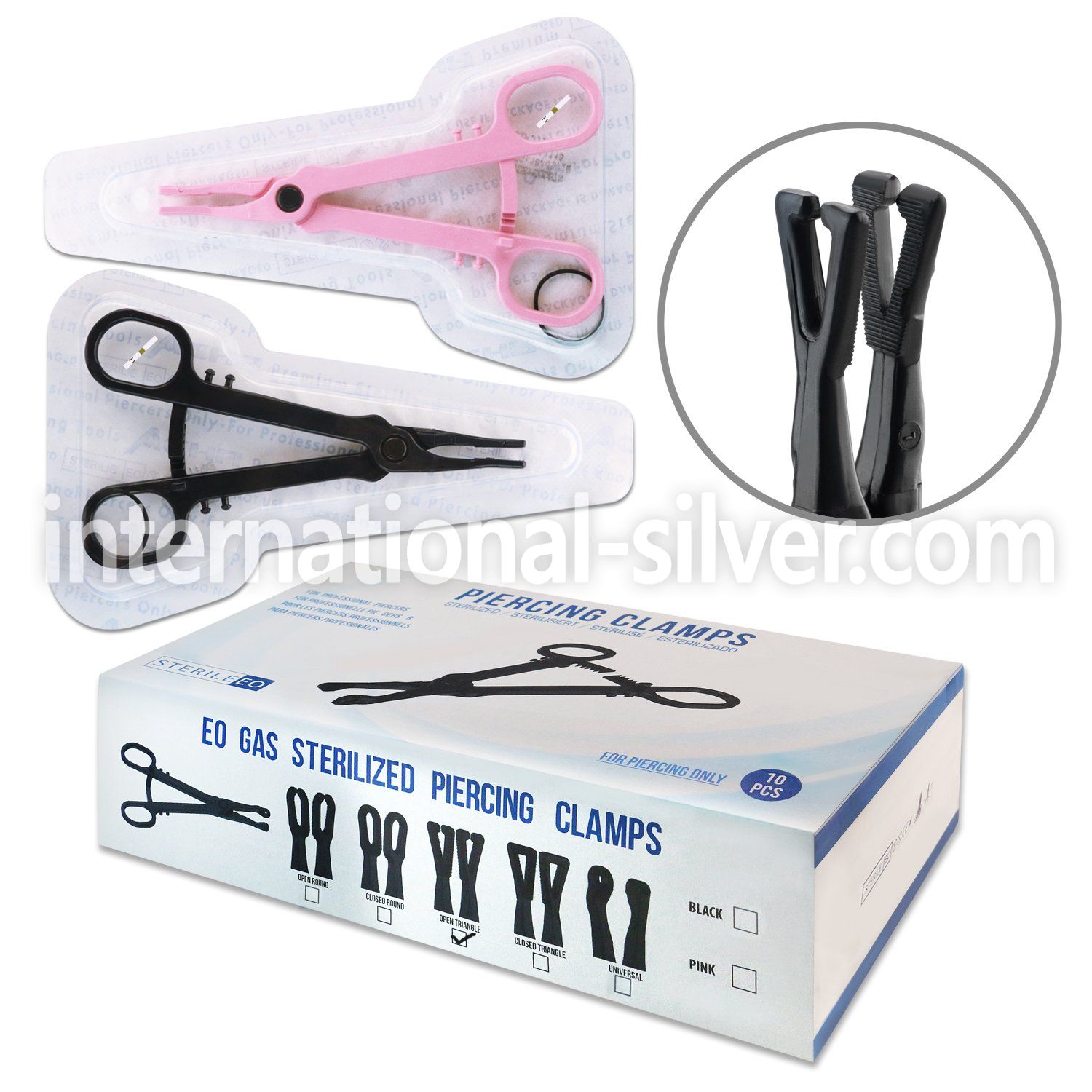 iclampd sterilized single use piercing clamp slotted triangle shaped forceps