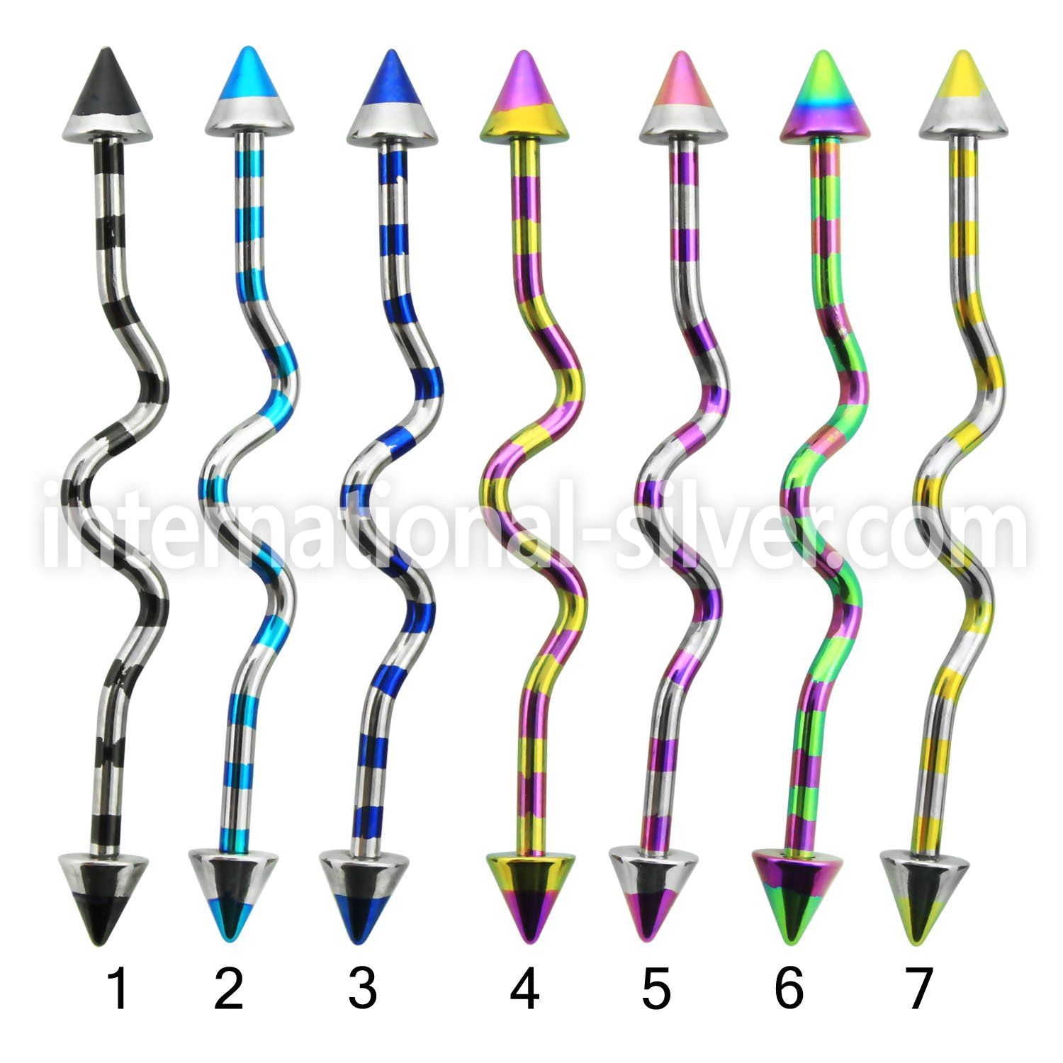 idatn14 straight barbells anodized surgical steel 316l 