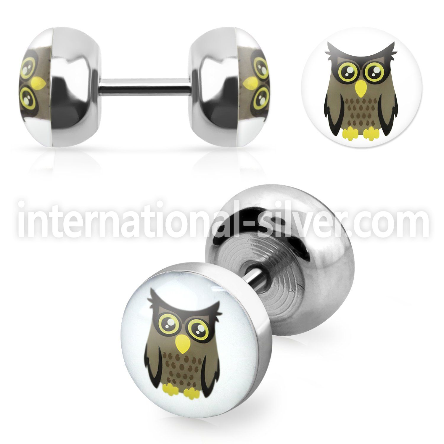 ilpi surgical steel fake body jewelry ear lobe piercing