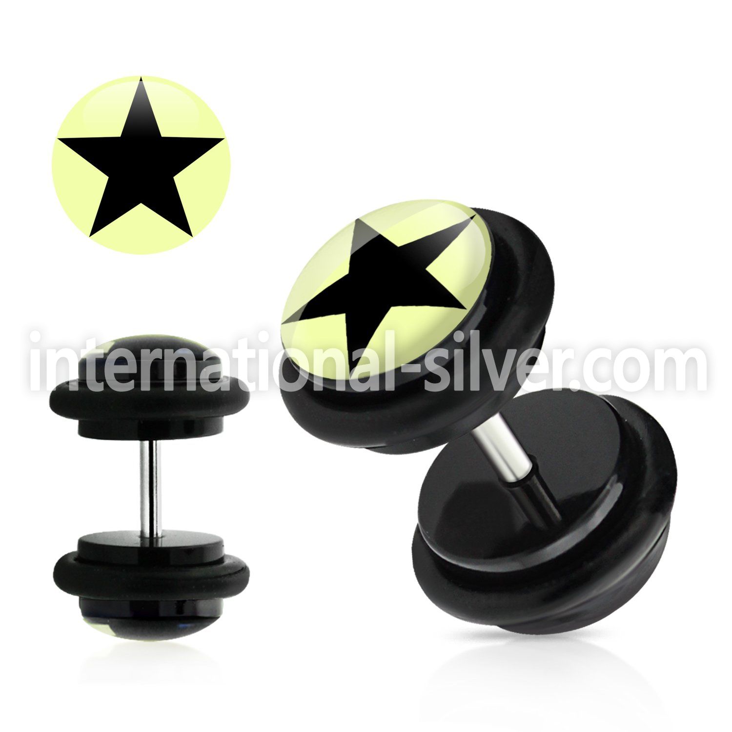 ilvgr14 cheaters  illusion plugs and tapers acrylic body jewelry belly button