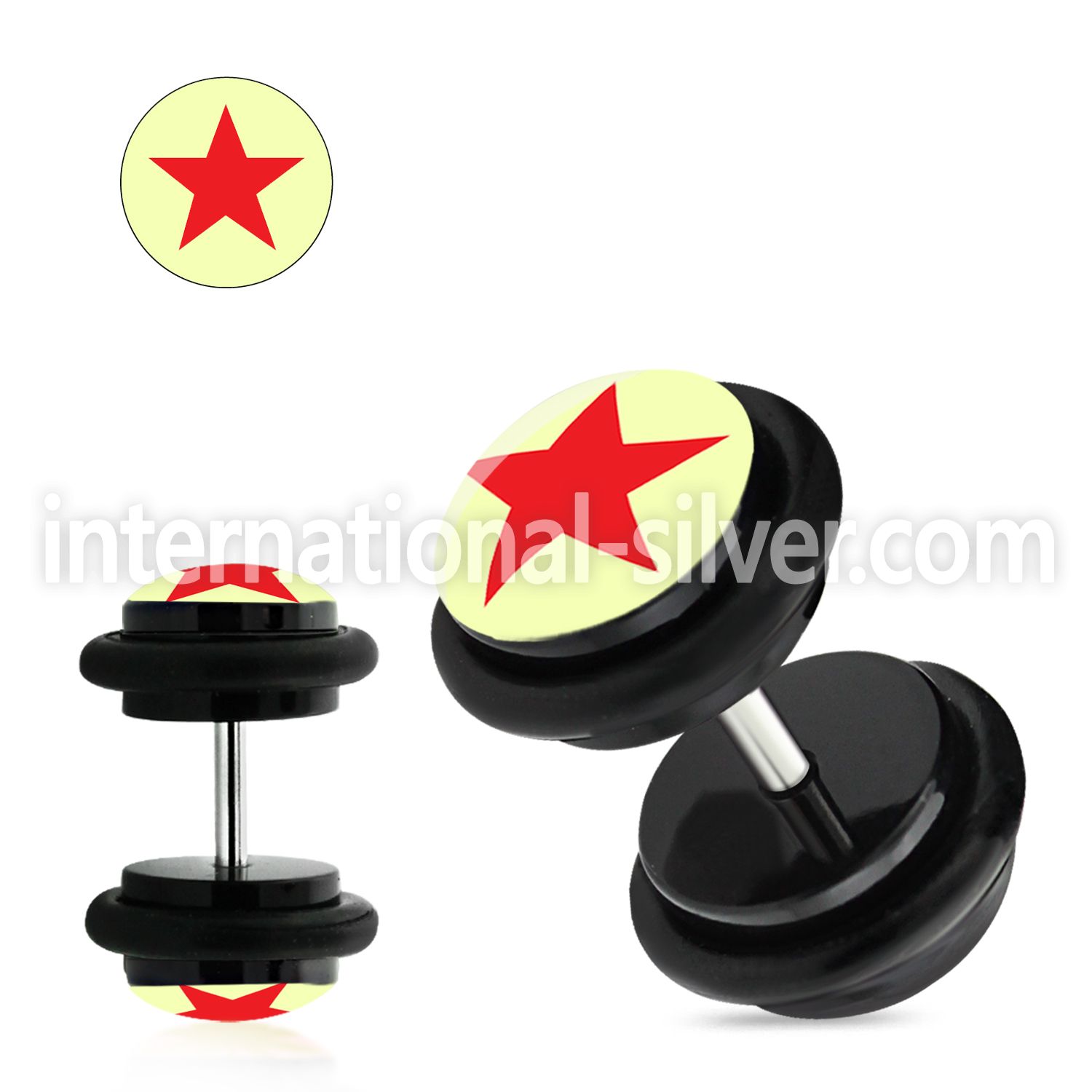 ilvgr15 cheaters  illusion plugs and tapers acrylic body jewelry belly button