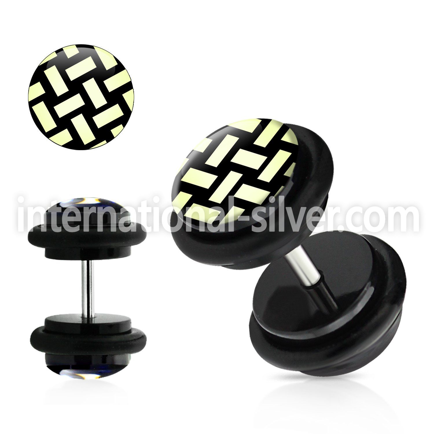 ilvgr21 cheaters  illusion plugs and tapers acrylic body jewelry belly button