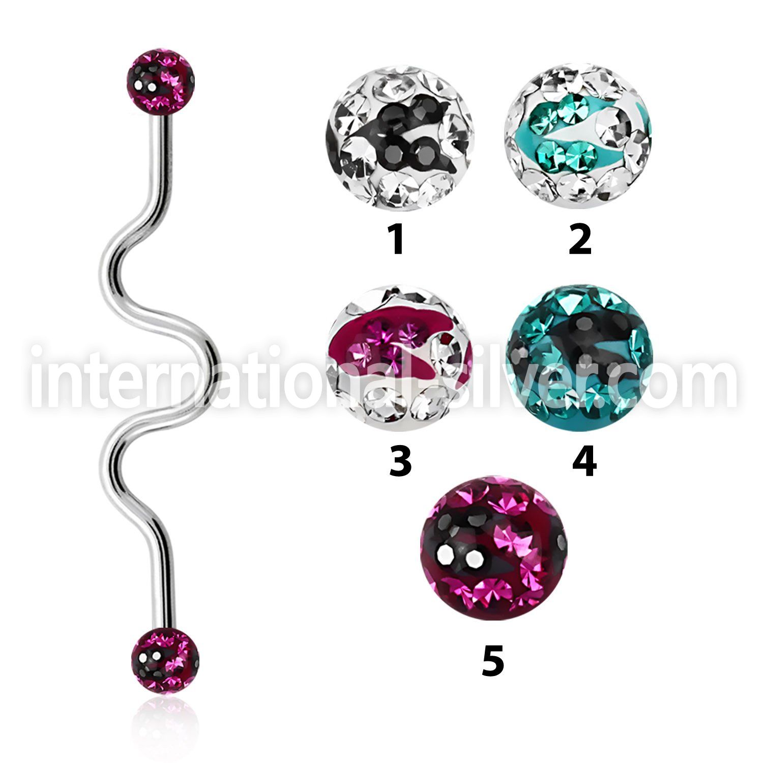 inafr5c straight barbells surgical steel 316l helix