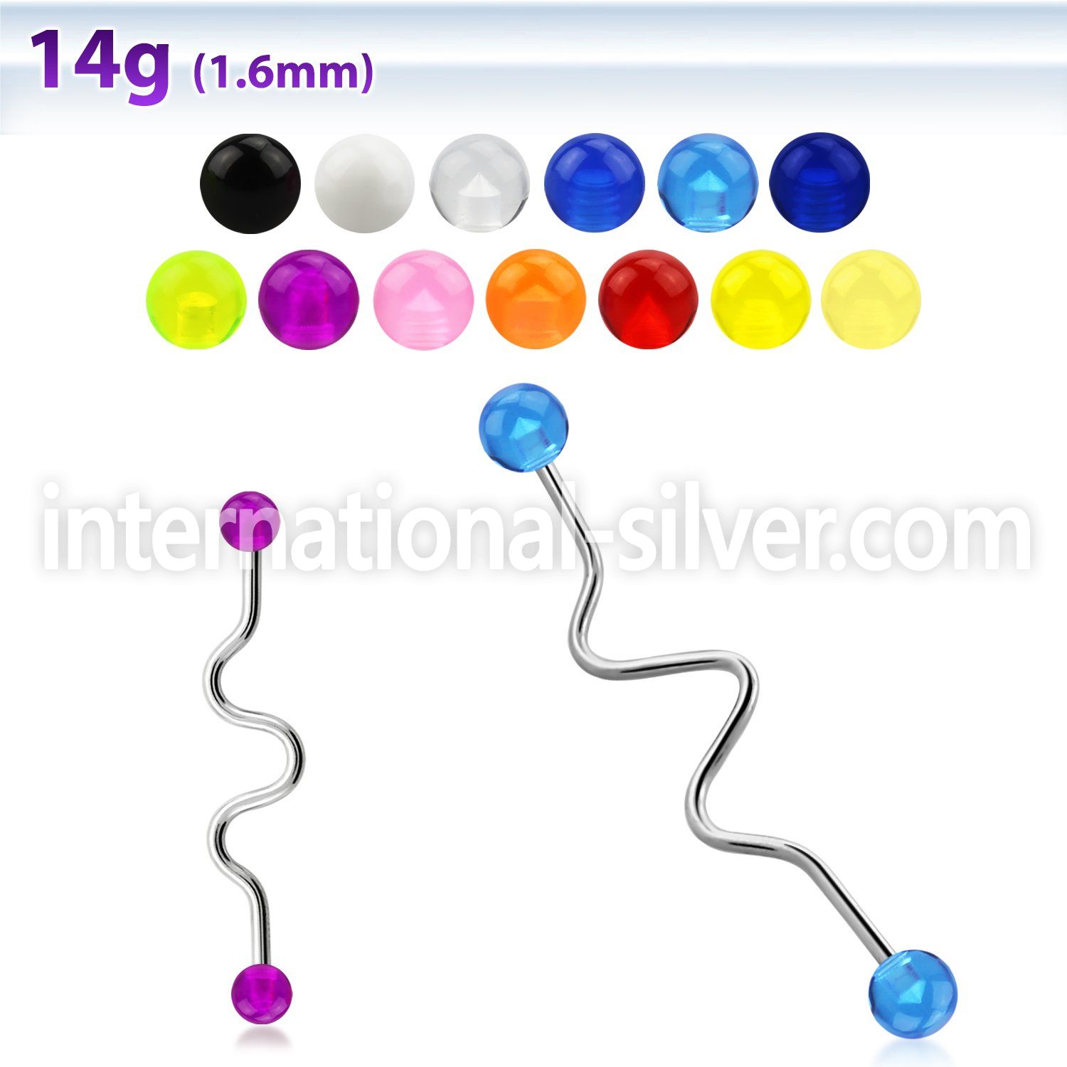 inavb5 straight barbells surgical steel 316l with acrylic parts 