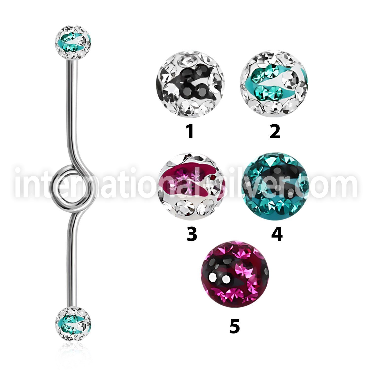 inbfr5c straight barbells surgical steel 316l helix