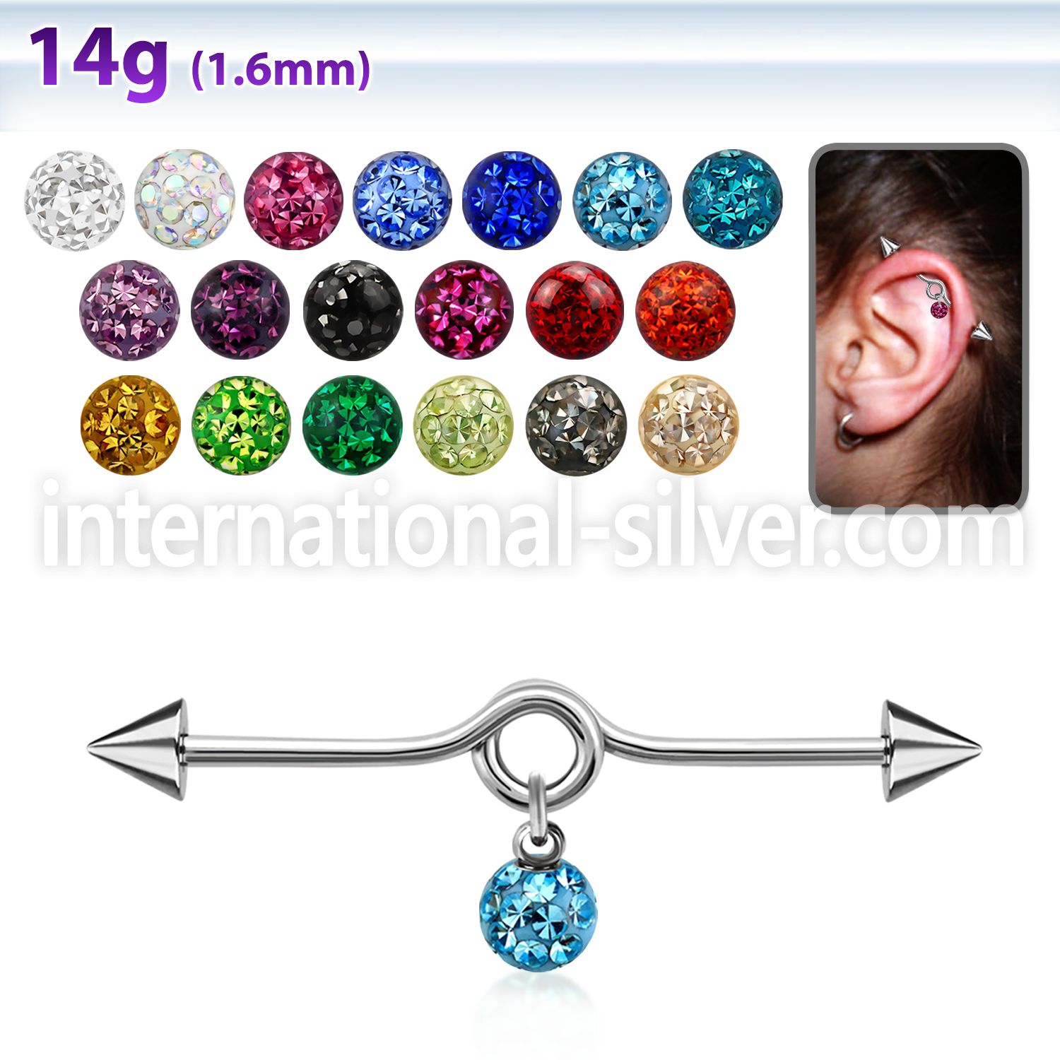 incnd6 straight barbells surgical steel 316l 
