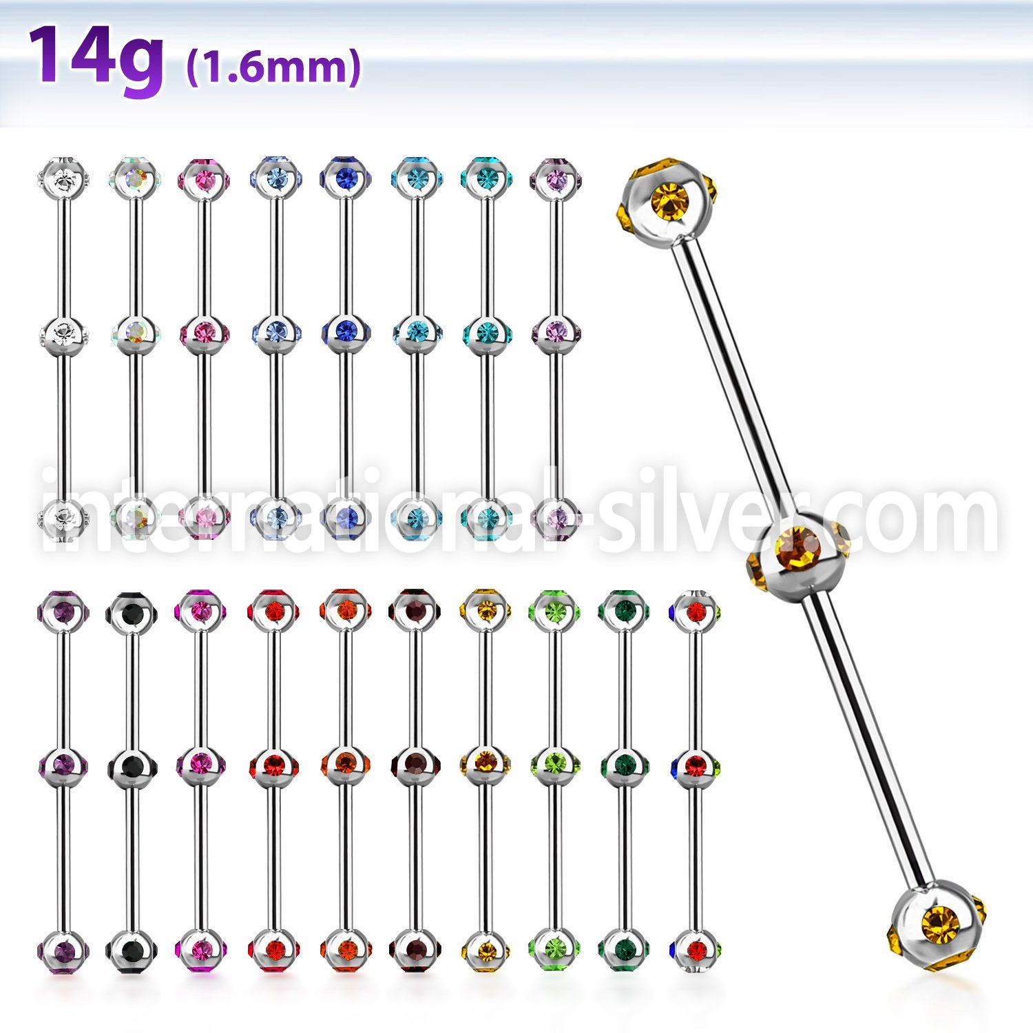 indsh17 straight barbells surgical steel 316l 