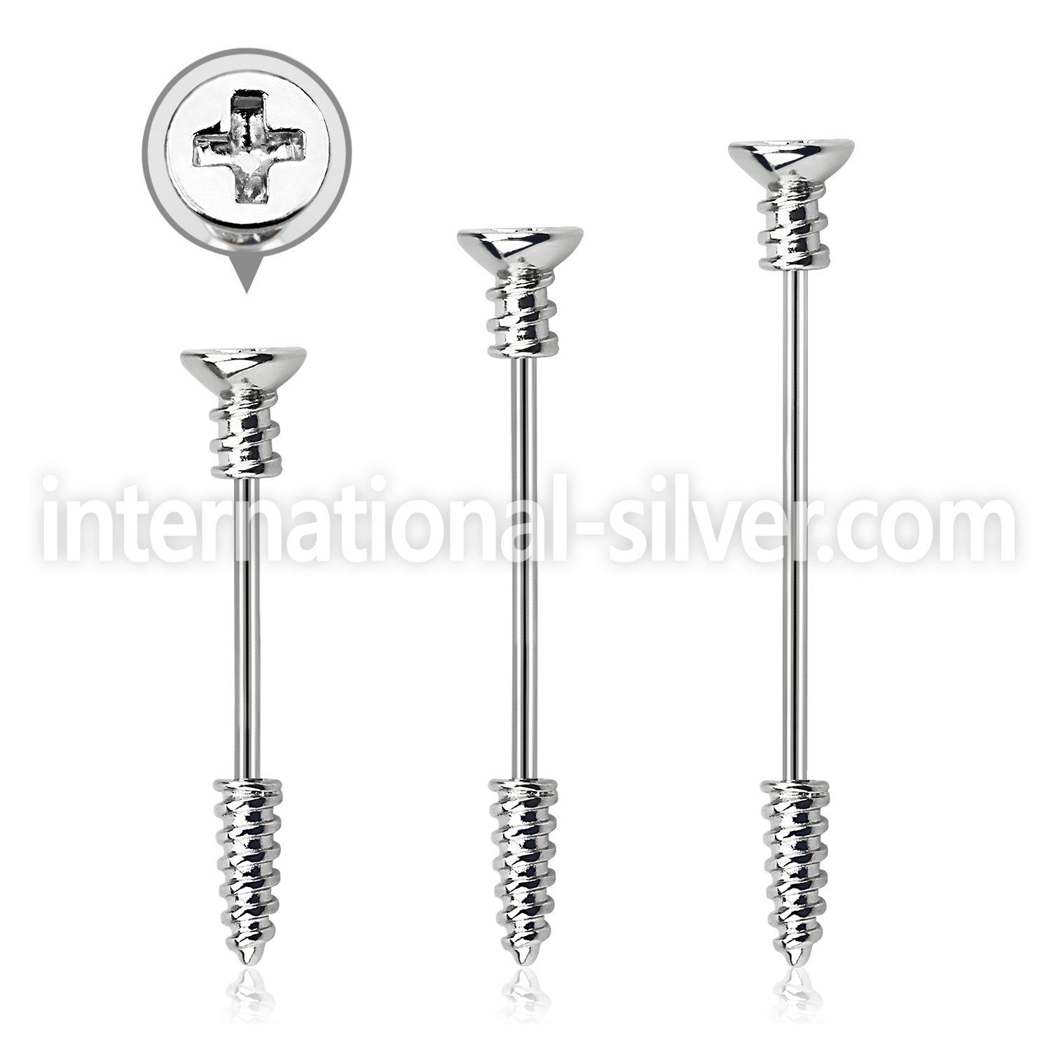 indsh36s surgical steel ear industrial barbell