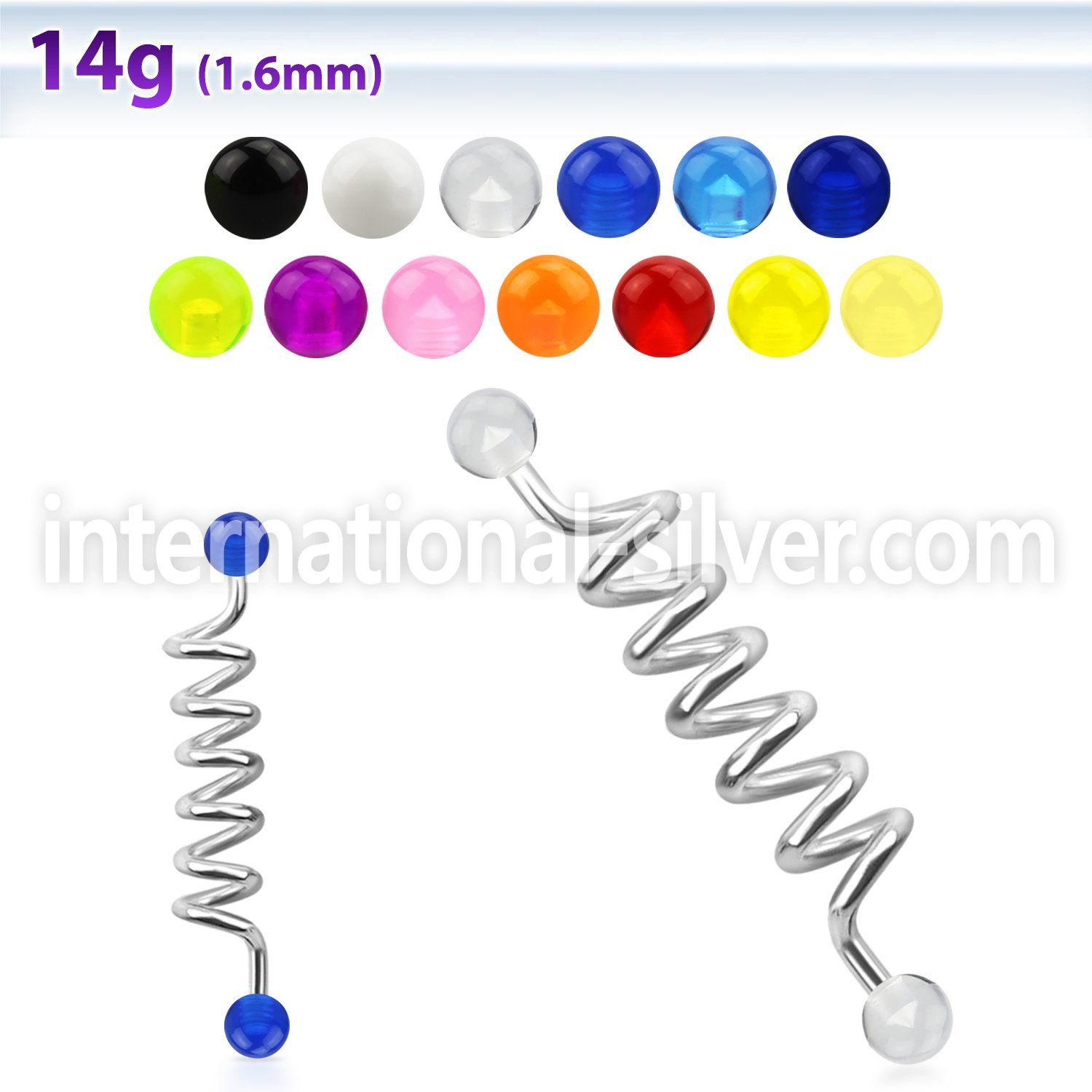 indvb5 straight barbells surgical steel 316l with acrylic parts 