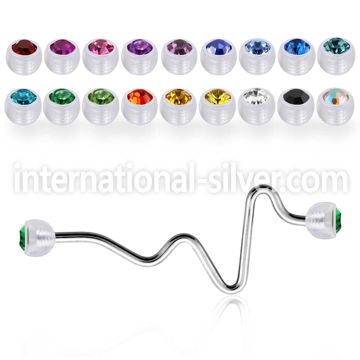 ineajb5 straight barbells surgical steel 316l with acrylic parts helix
