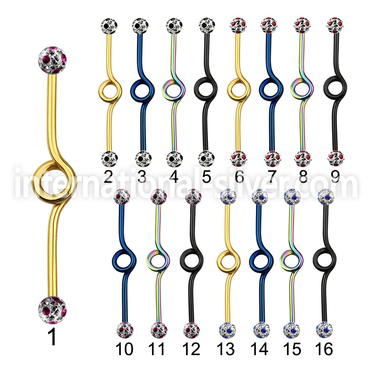 intbfr5a straight barbells anodized surgical steel 316l 