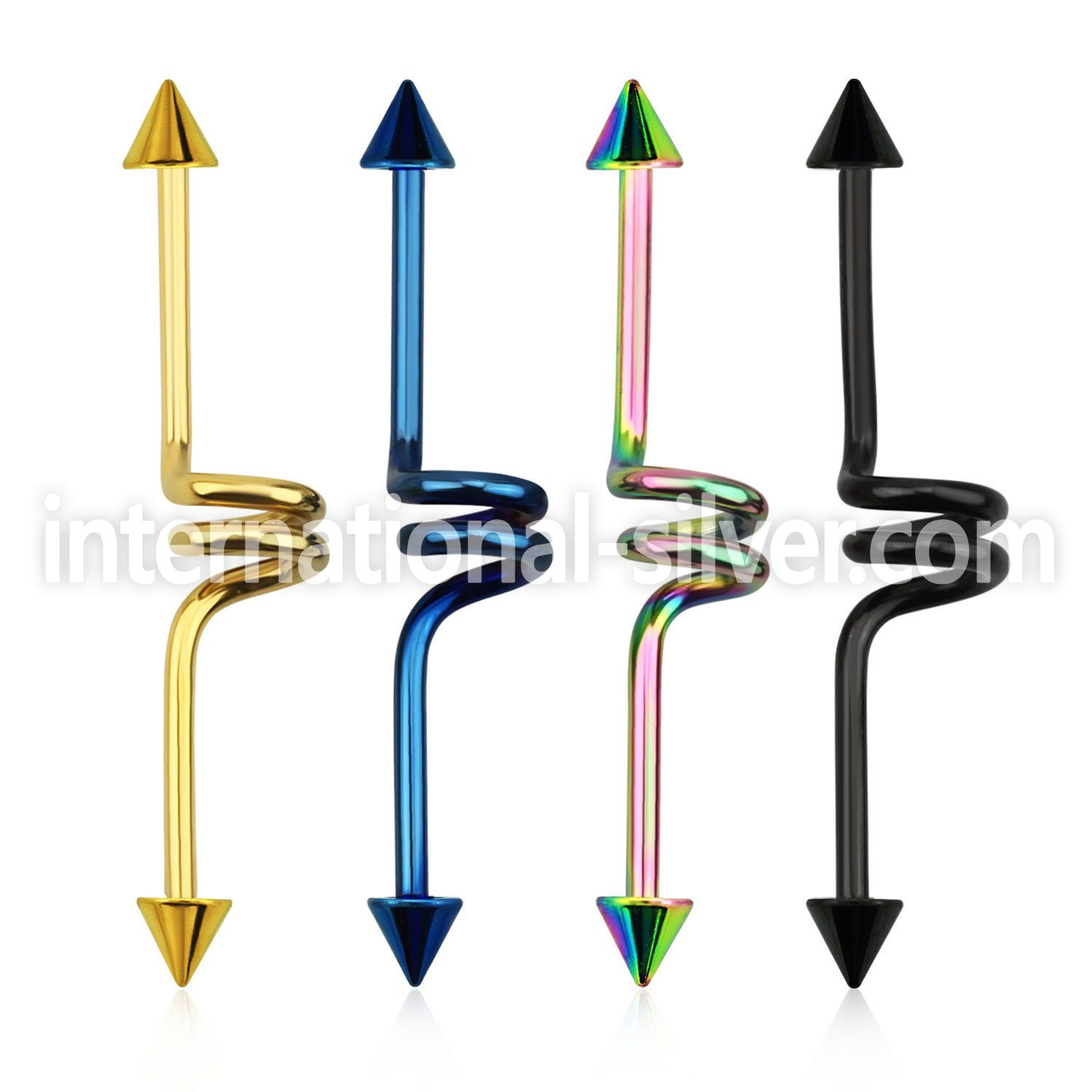 intccn5 straight barbells anodized surgical steel 316l 