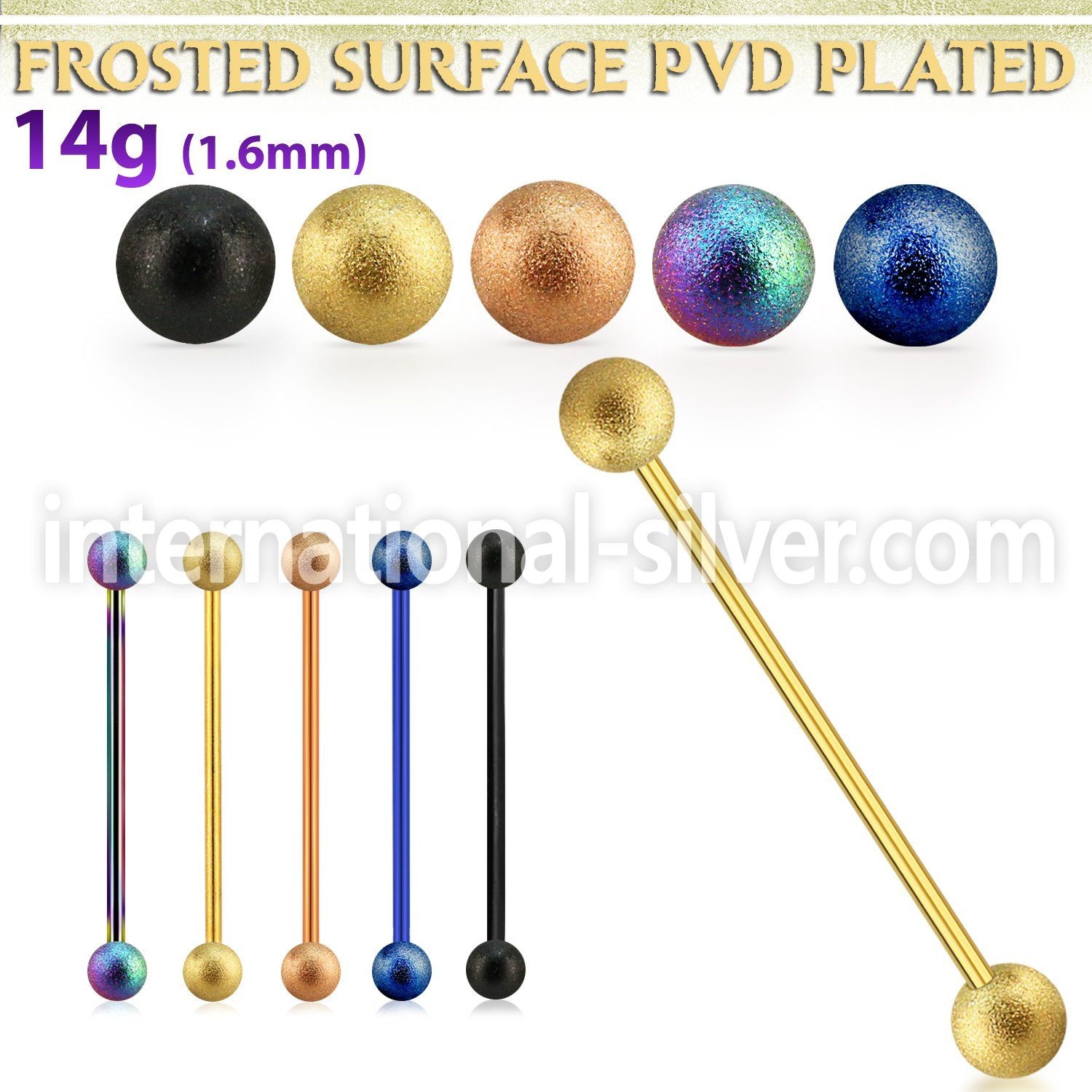 intfo5 straight barbells anodized surgical steel 316l helix