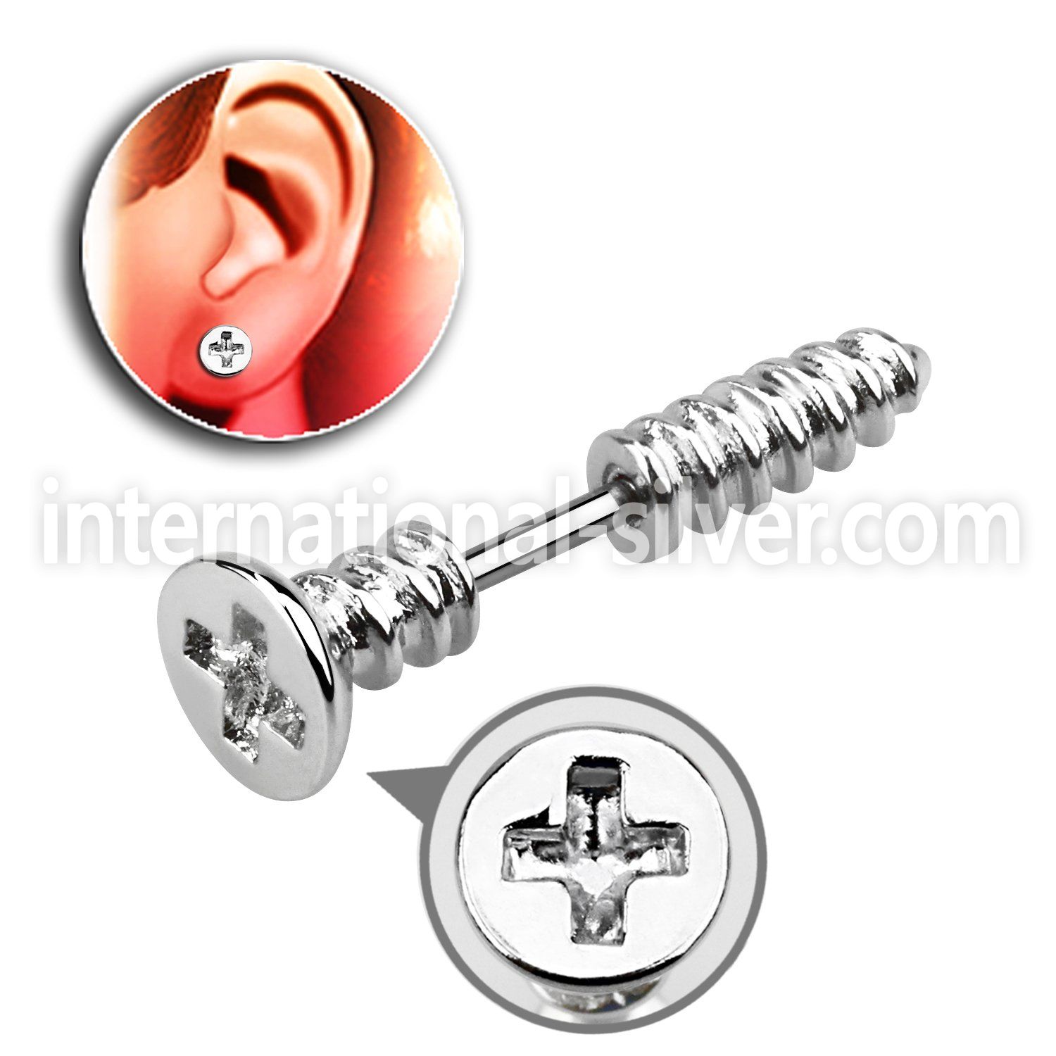ipscrew cheaters  illusion plugs and tapers surgical steel 316l ear lobe