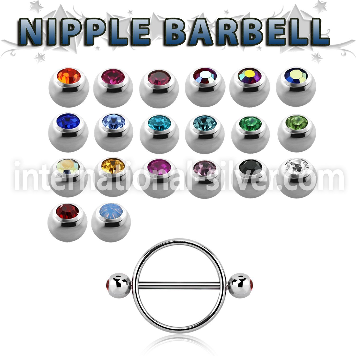 jbnpe5 straight barbells surgical steel 316l nipple