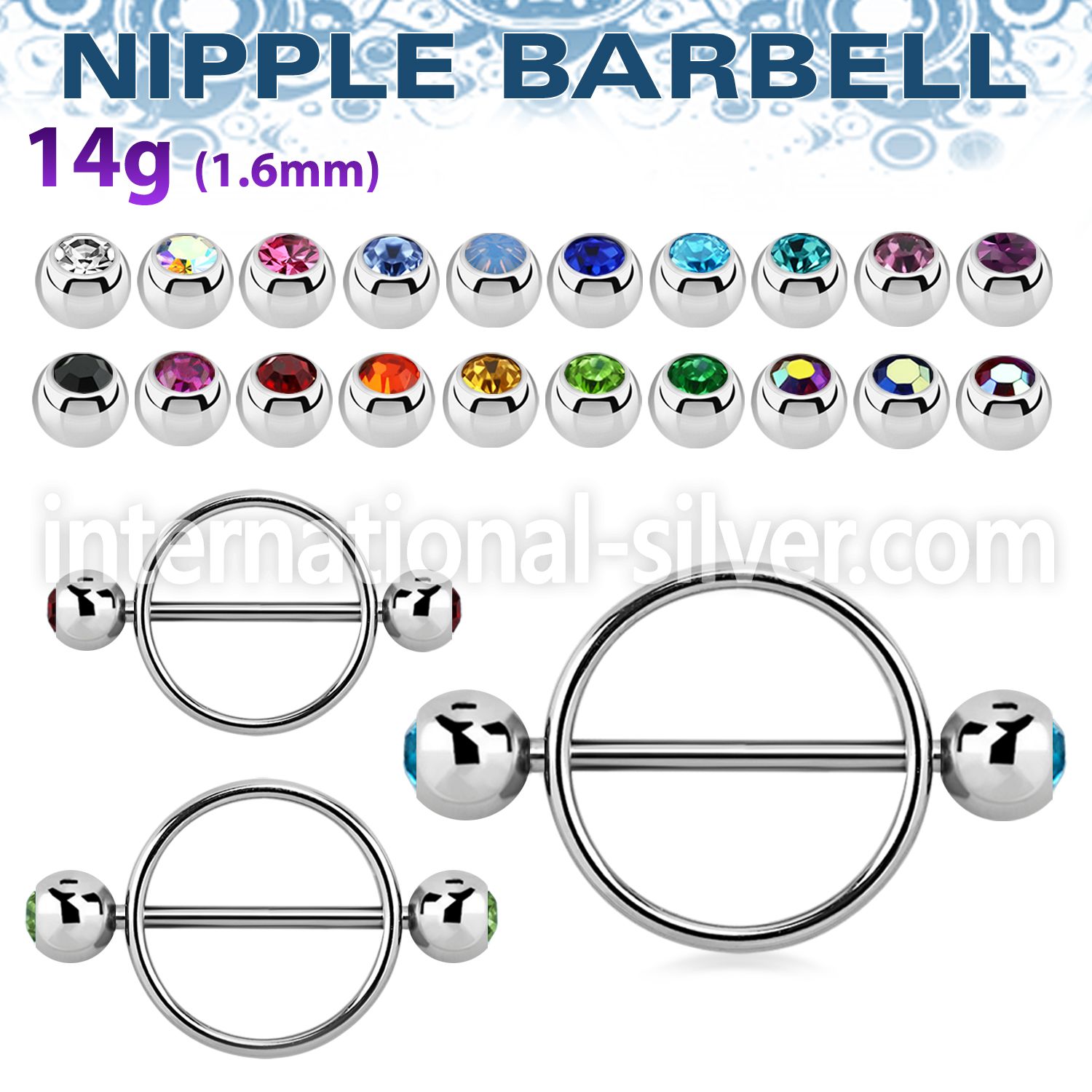 jbnpe6 straight barbells surgical steel 316l nipple