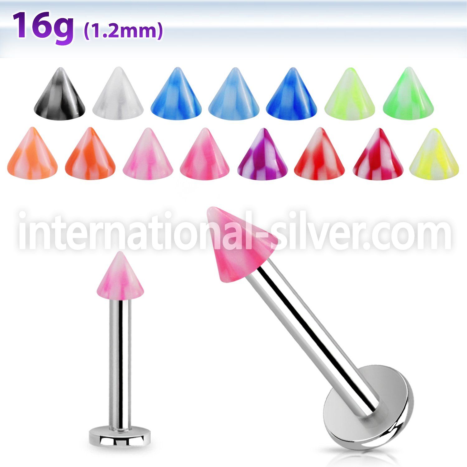 lbckn3 labrets lip rings surgical steel 316l with acrylic parts labrets chin