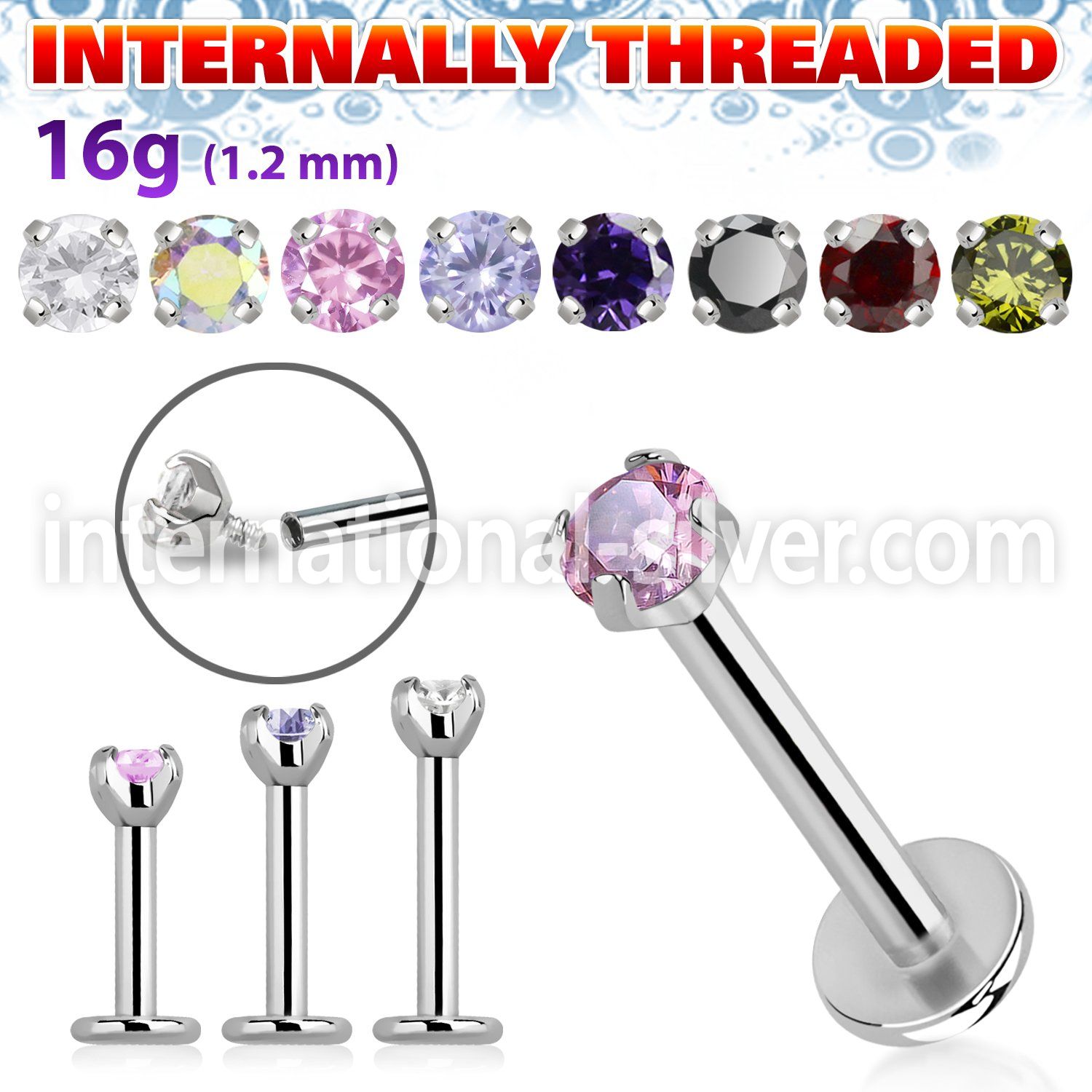 lbcz3in labrets lip rings surgical steel 316l labrets chin