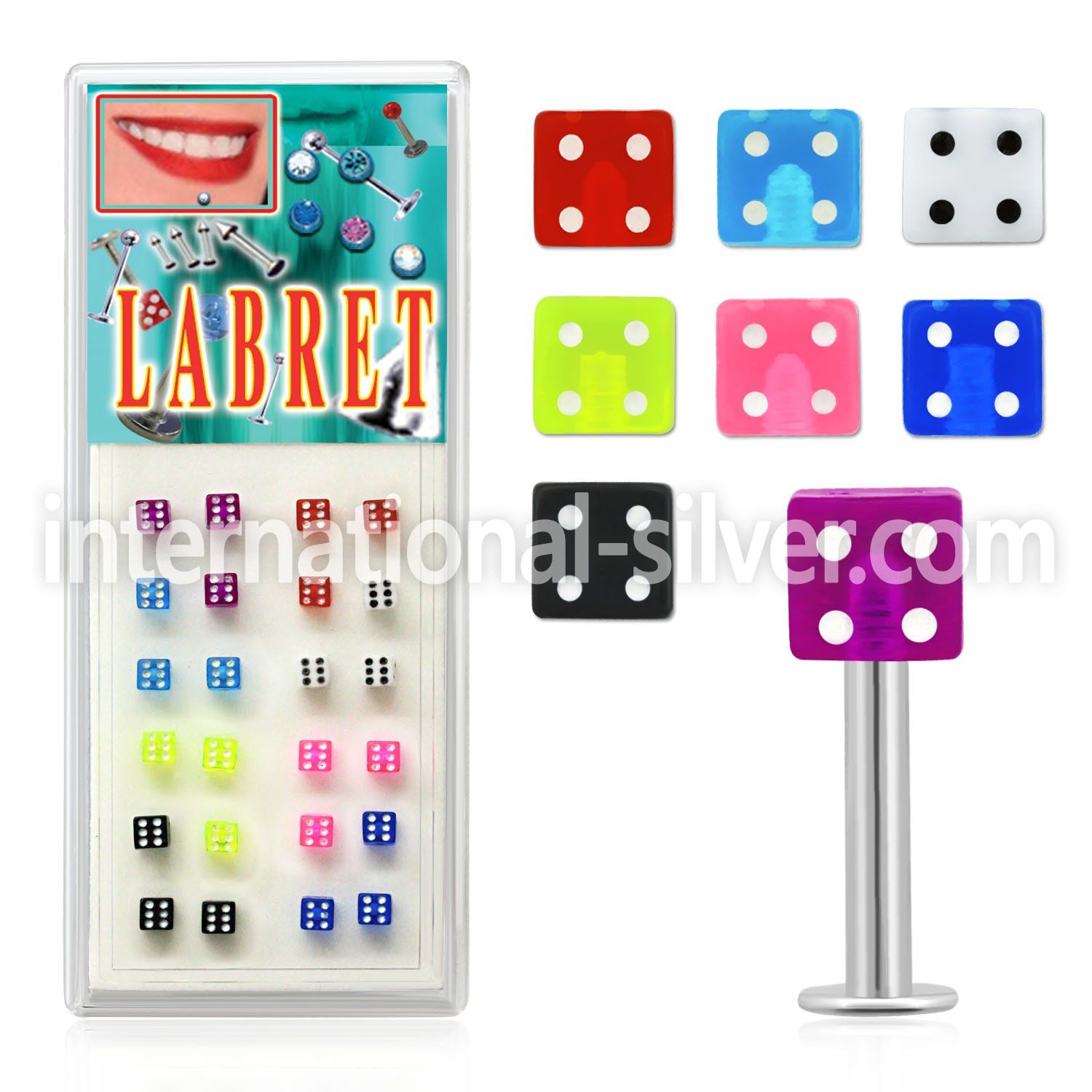lbdibx labrets lip rings surgical steel 316l with acrylic parts labrets chin