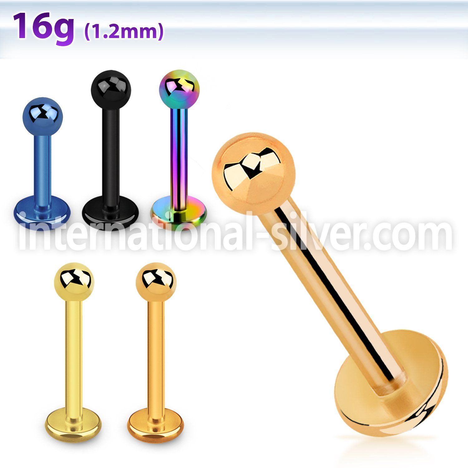 lbtb25 labrets lip rings anodized surgical steel 316l labrets chin