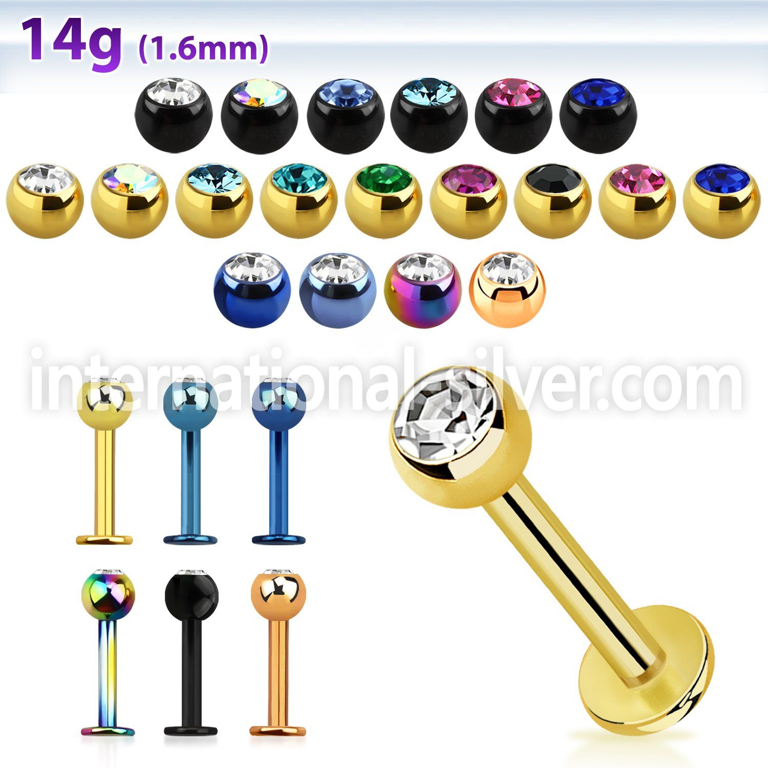 lbtc4 labrets lip rings anodized surgical steel 316l labrets chin