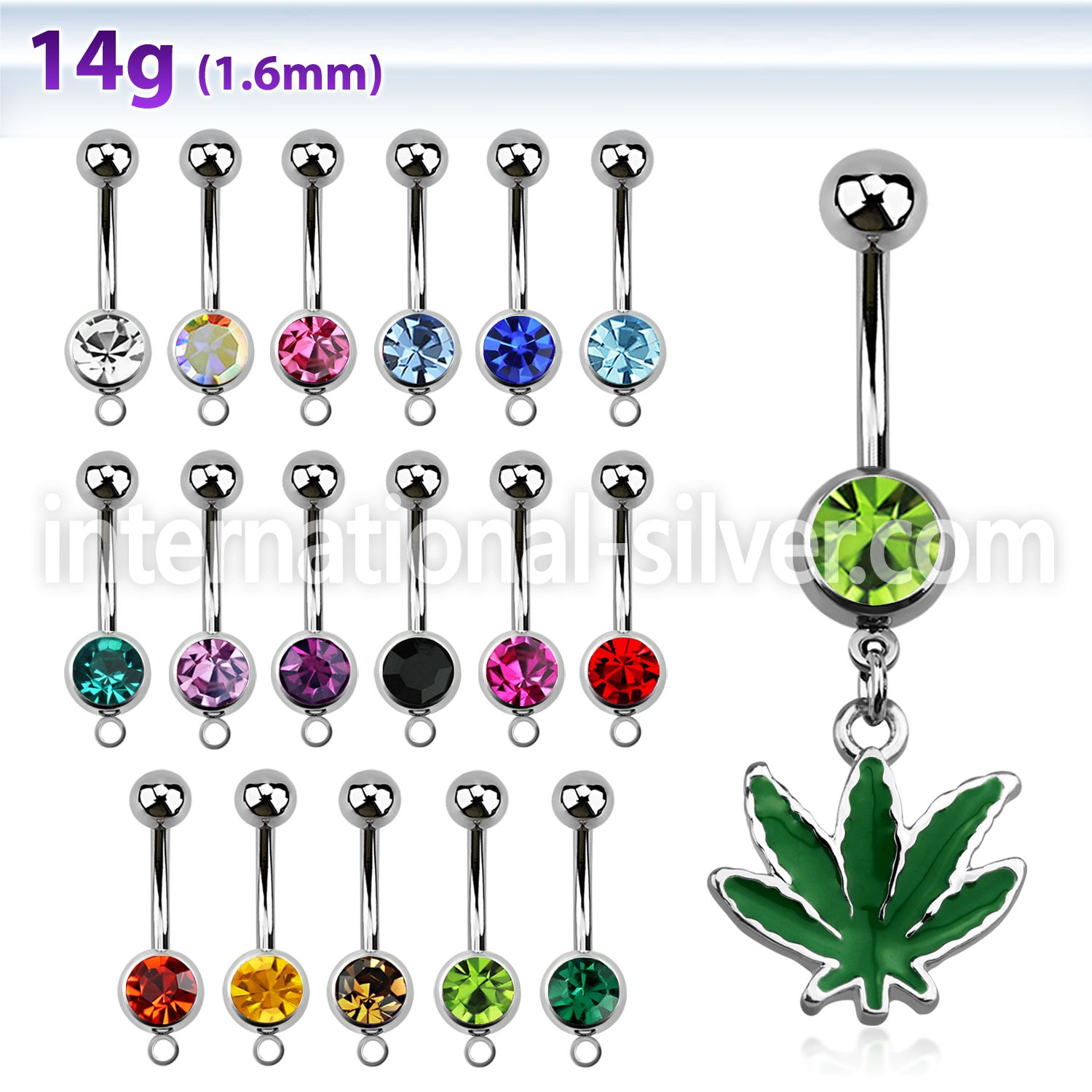 mcd432 belly rings surgical steel 316l belly button