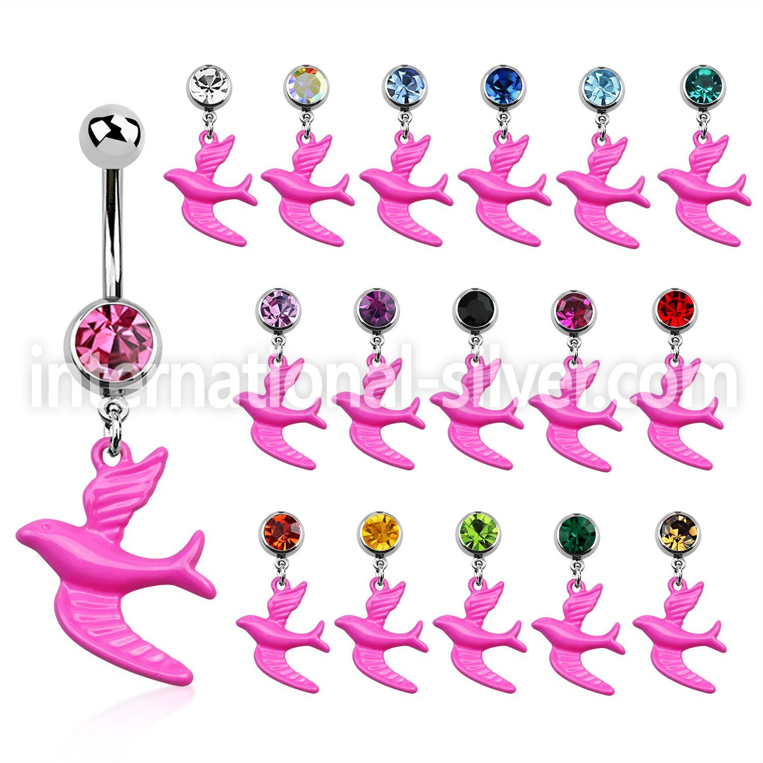 mcd454 belly rings surgical steel 316l belly button