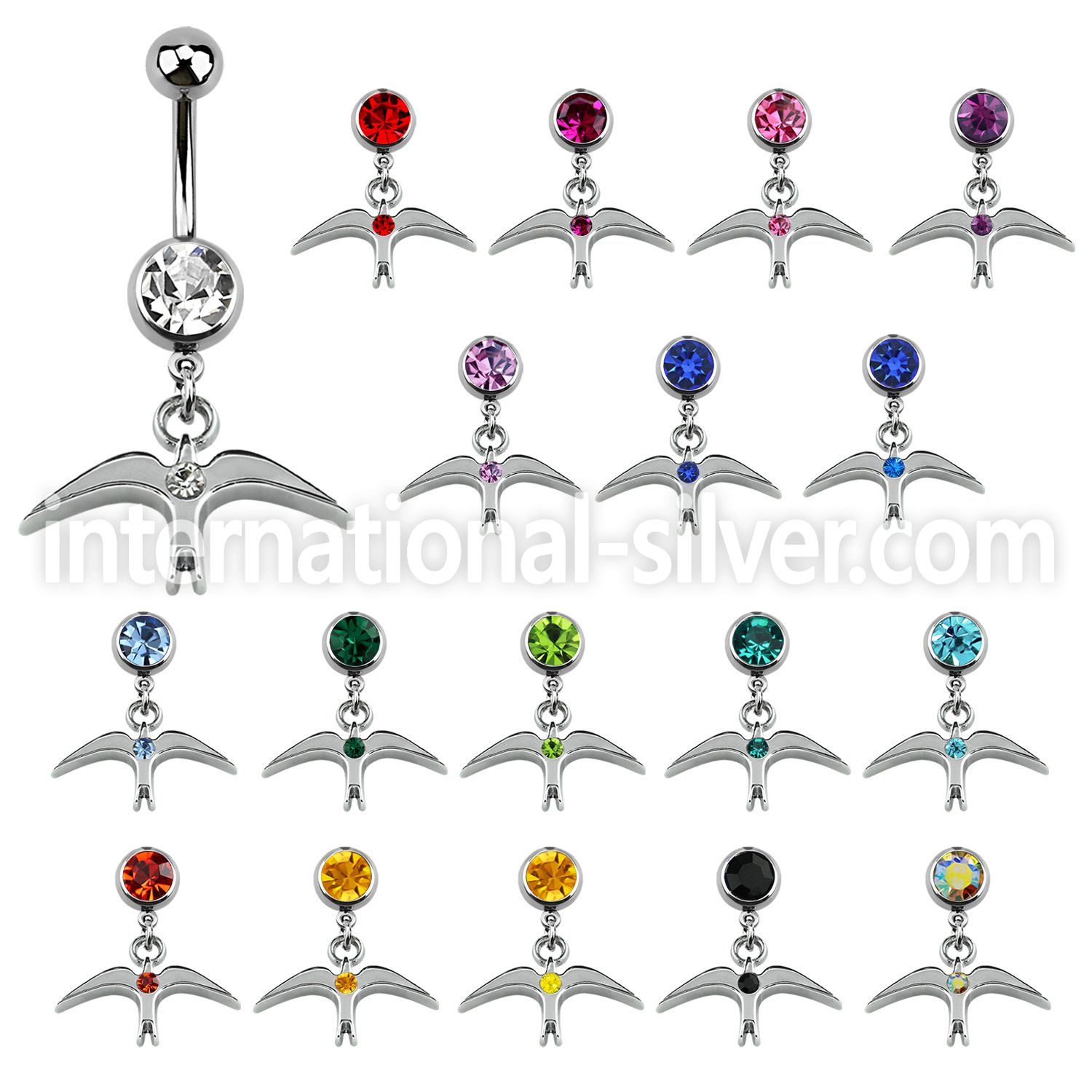 mcd463 belly rings surgical steel 316l belly button