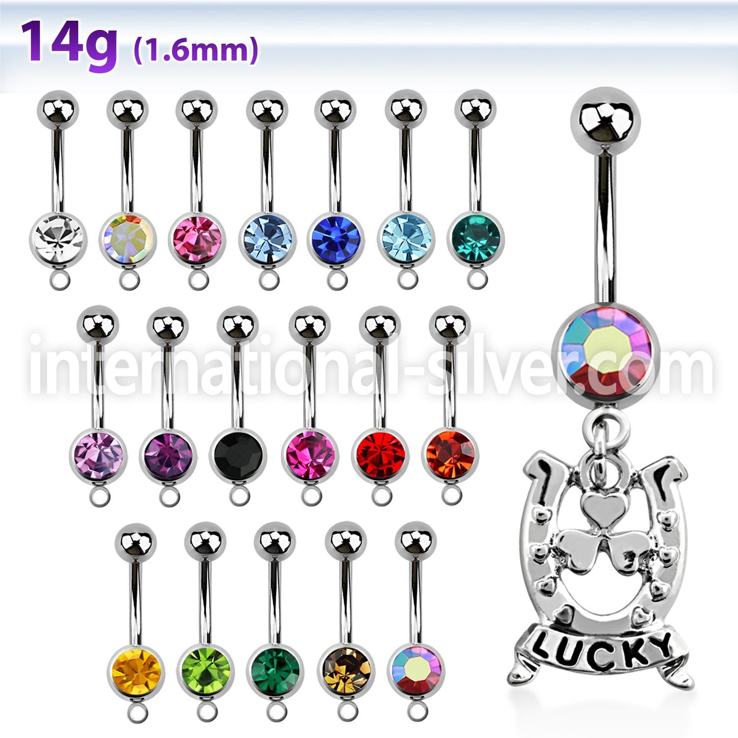 mcd572 belly rings surgical steel 316l belly button